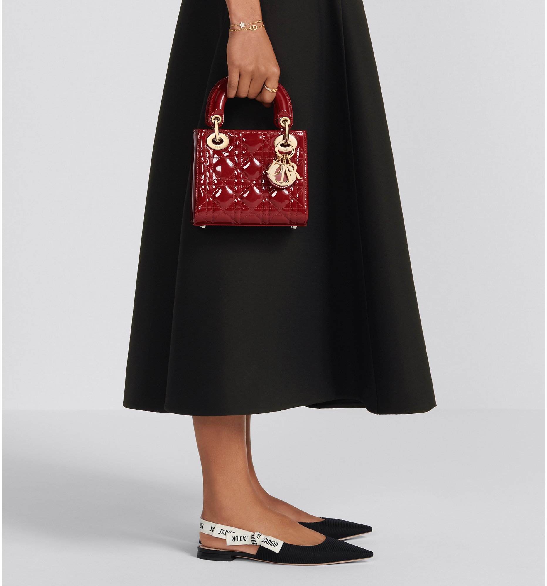Mini Lady Dior Bag Cherry Red Patent Cannage Calfskin DIOR