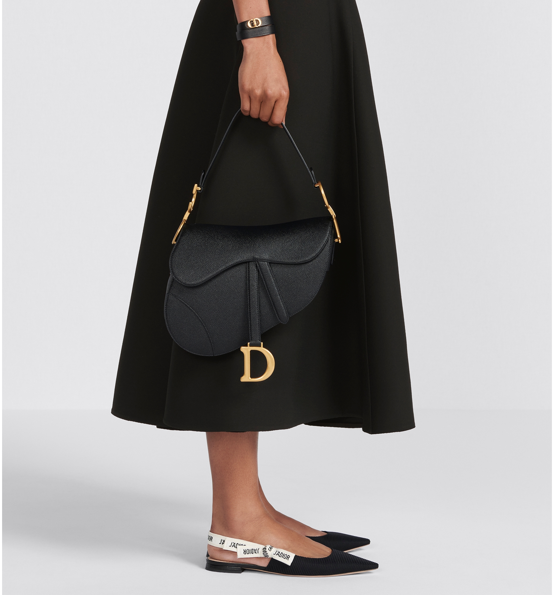 Dior saddle bag black calfskin top