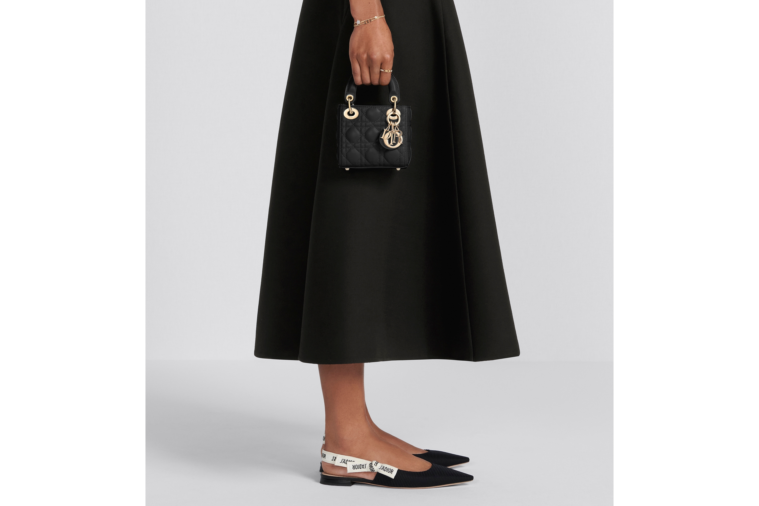 Look Lady Dior Micro Bag Black Cannage Lambskin E15