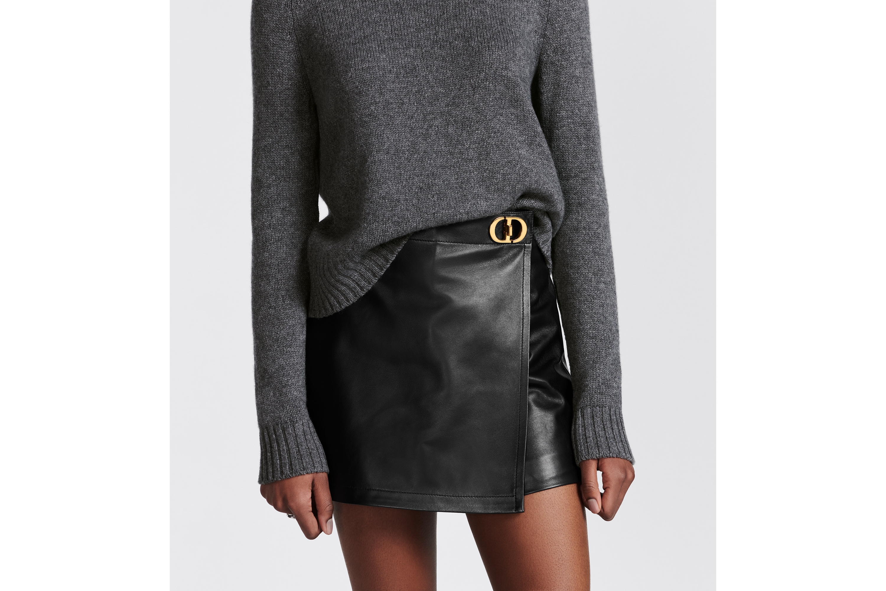 Look Skort with CD Buckle Black Lambskin E13