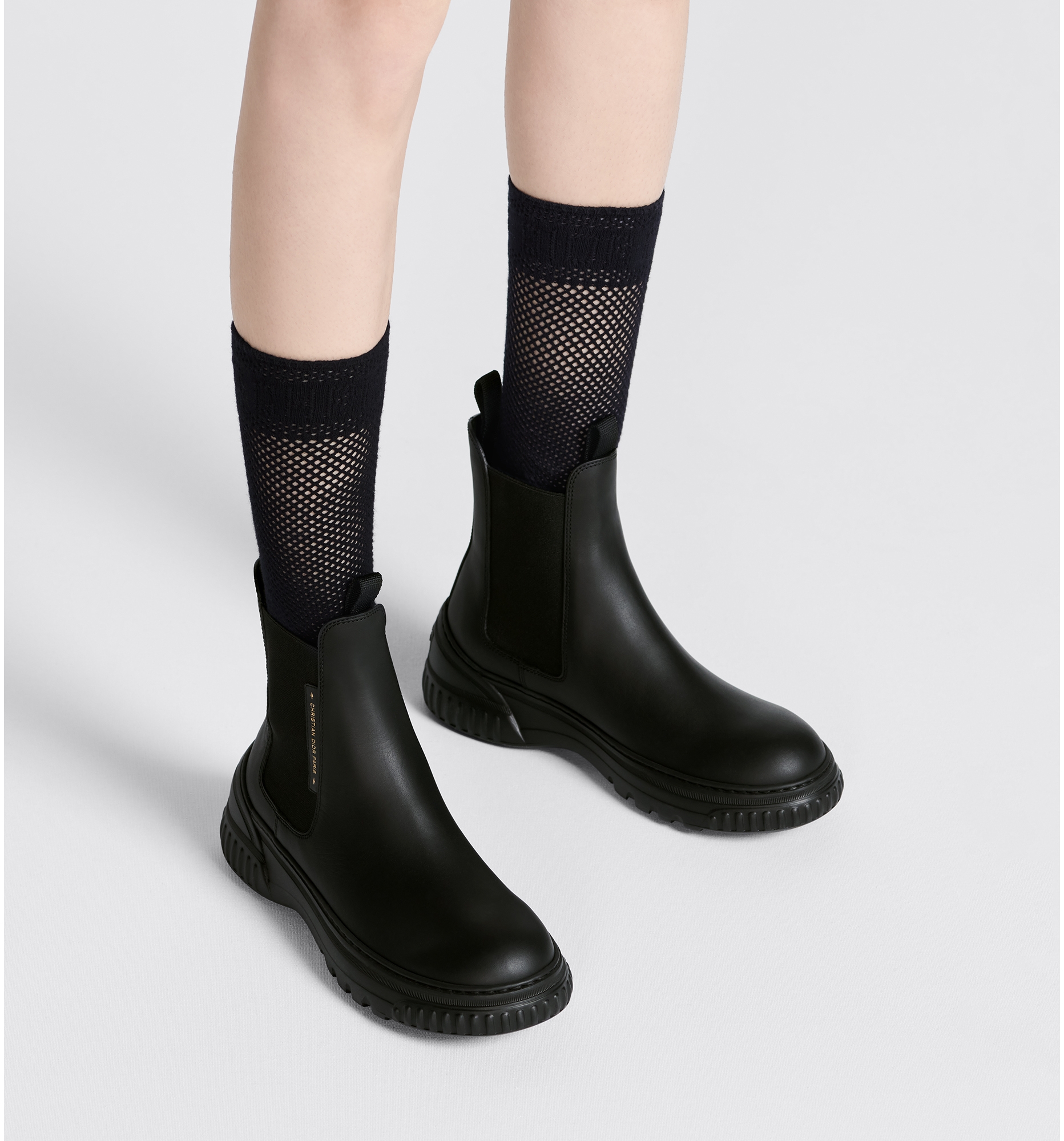 D Racer Ankle Boot Black Calfskin DIOR