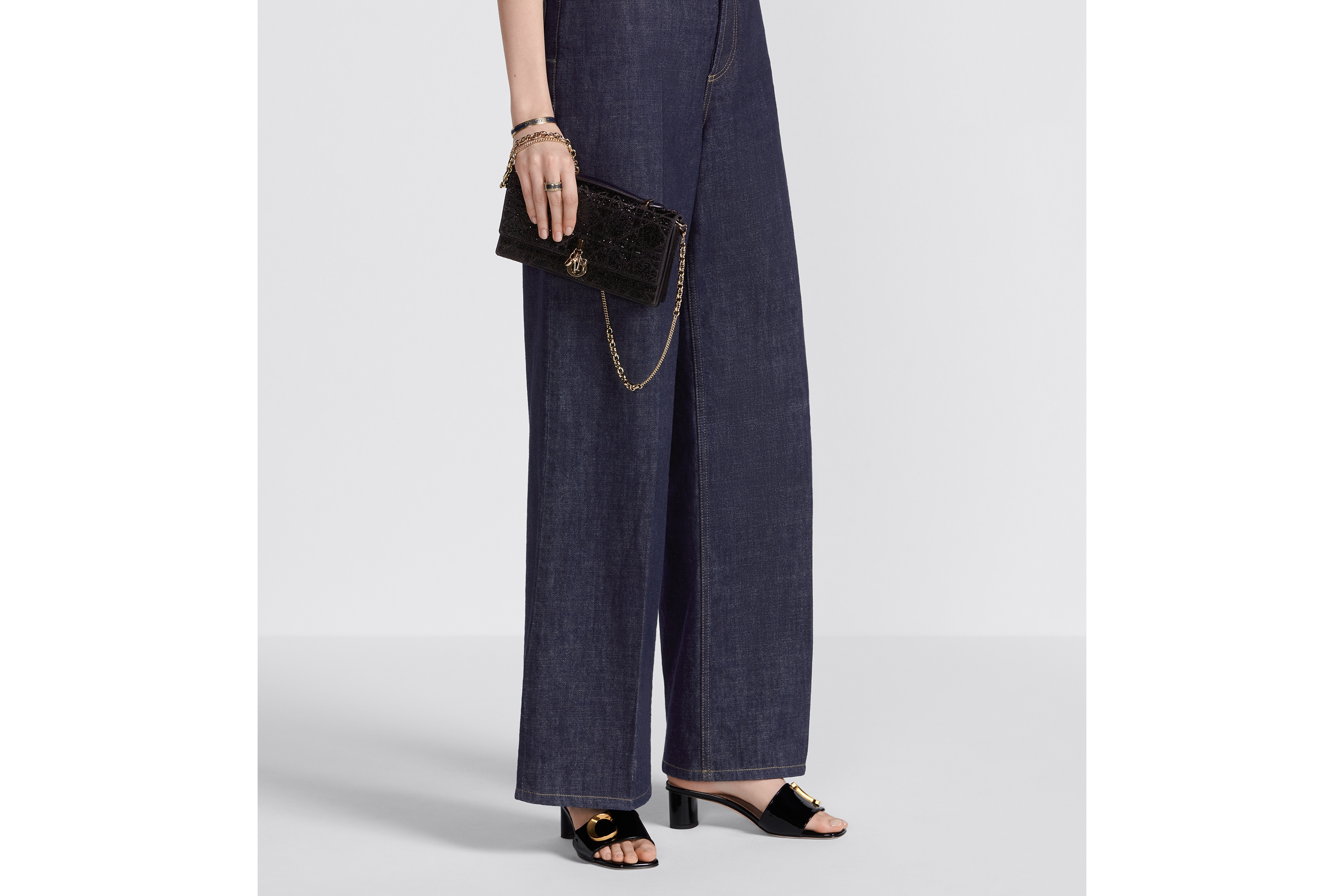 look_image_alt_prefix My Dior Minitasche Bestickte Cannage Baumwolle mit Mikroperlen in Schwarz E15