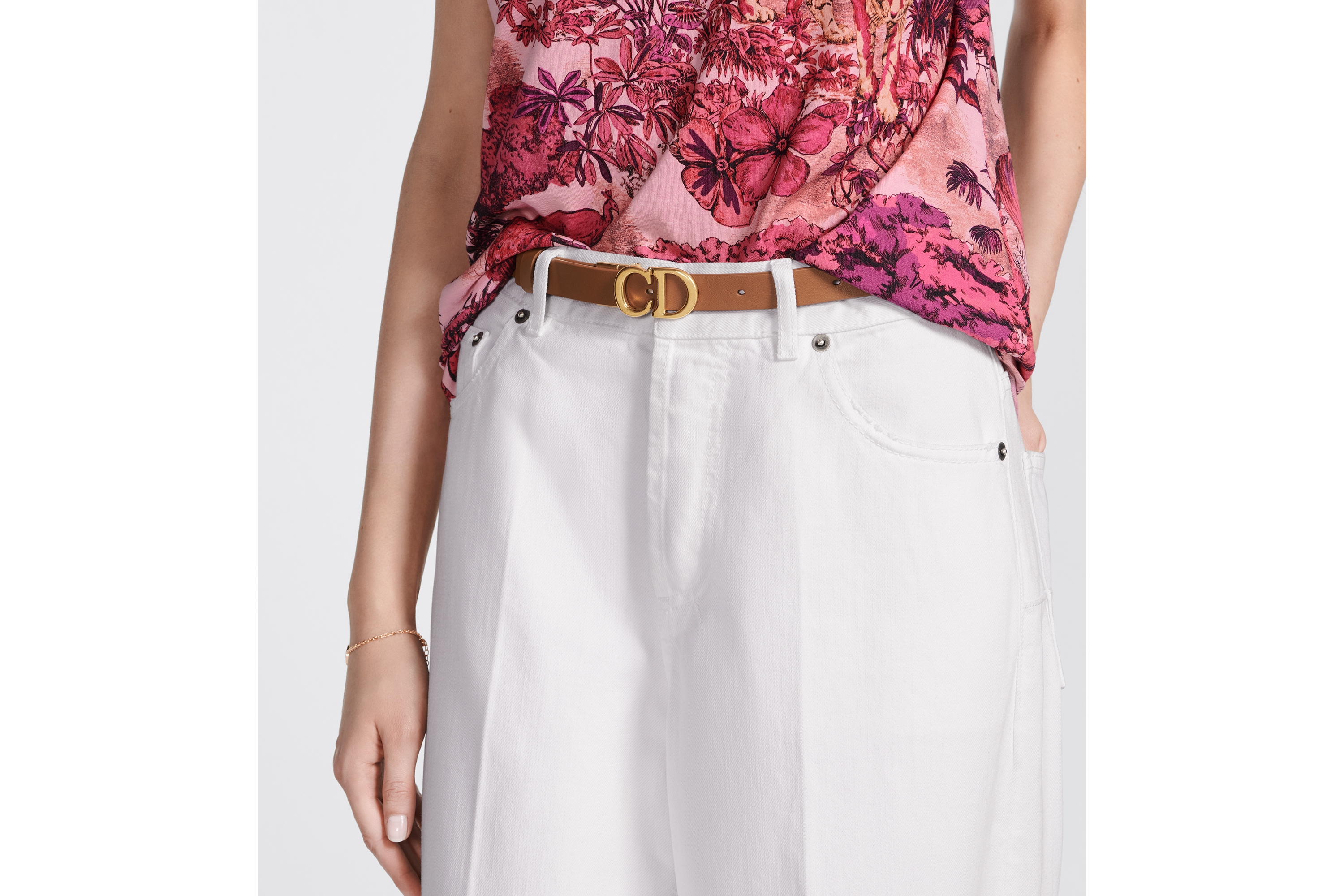 look_image_alt_prefix Tweezijdige Saddle-riem Goudbruin en karamel-beige soepel kalfsleer, 20 mm E13