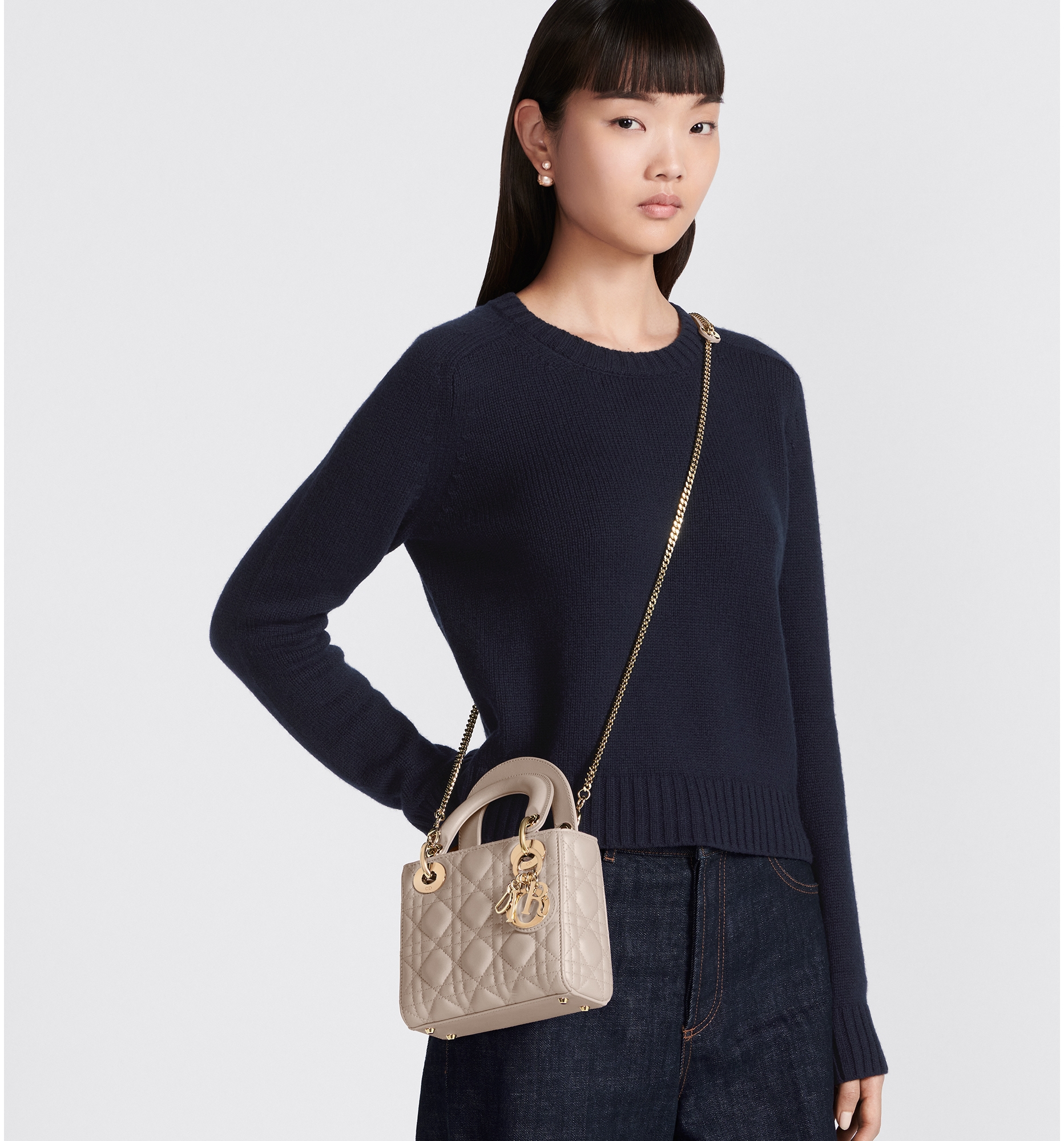 Beige lady dior bag top