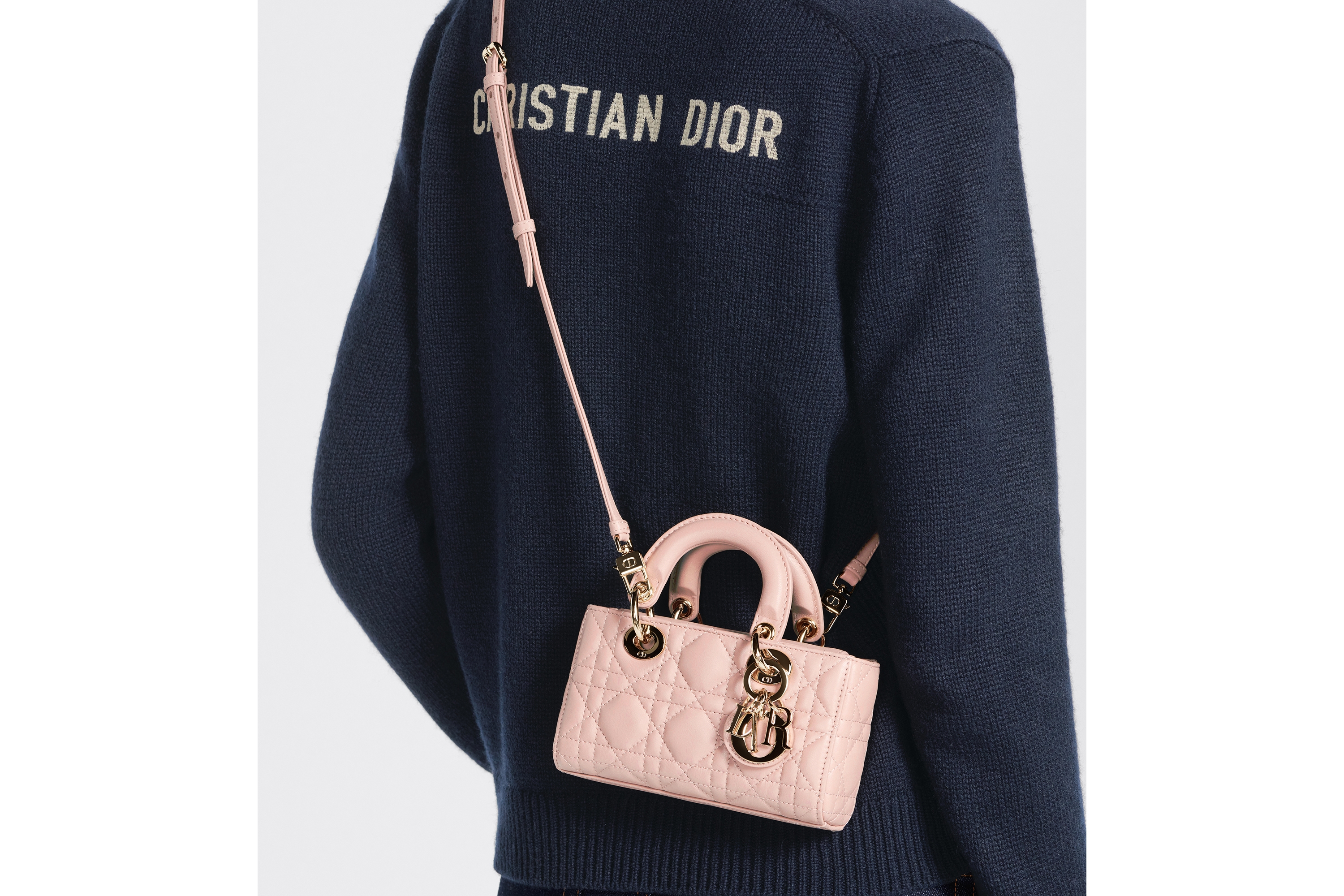 Look Lady D-Joy Micro Bag Powder Pink Cannage Lambskin E06