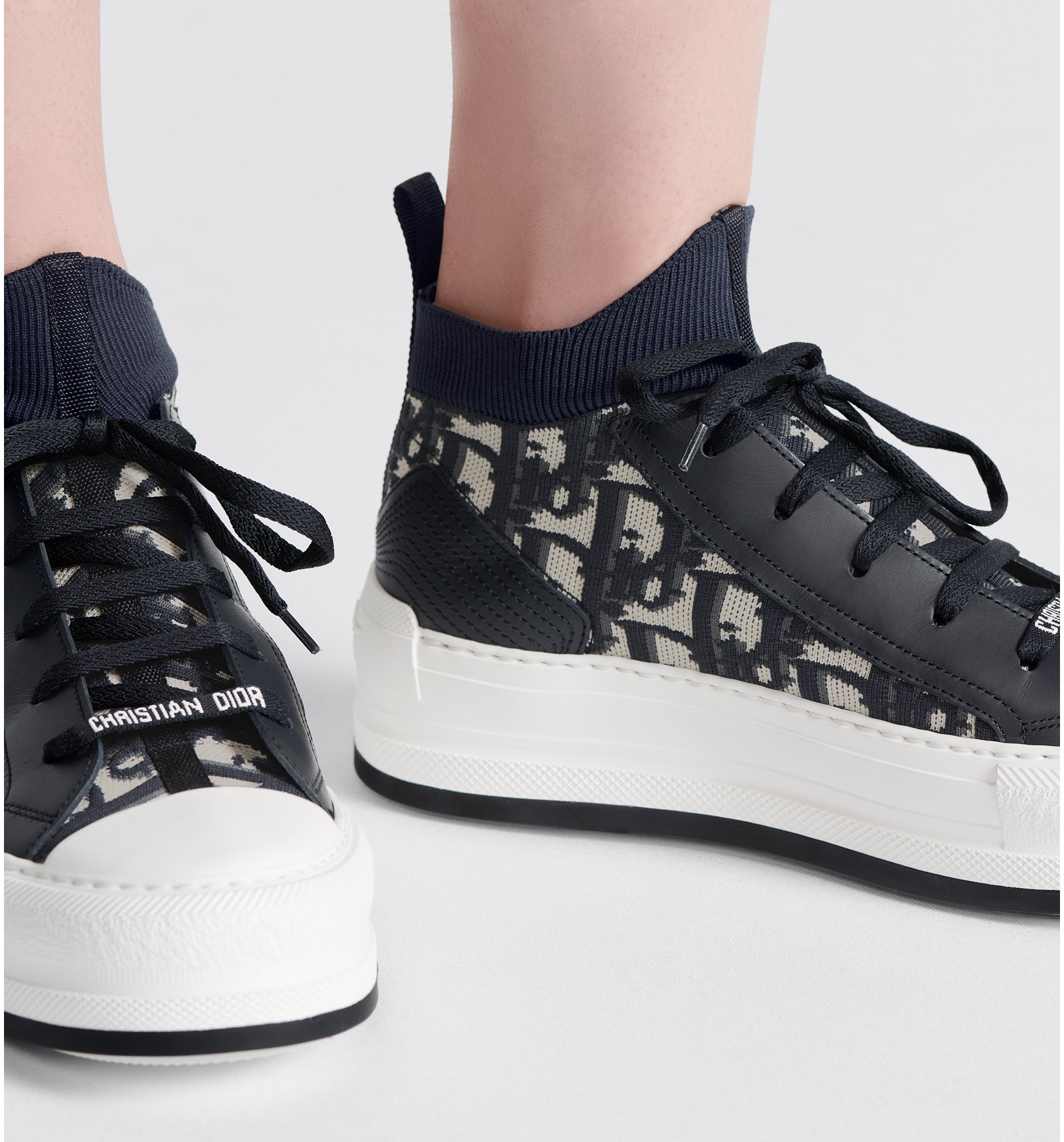 Walk n Dior Platform Sneaker Deep Blue Dior Oblique Technical Mesh and Calfskin DIOR