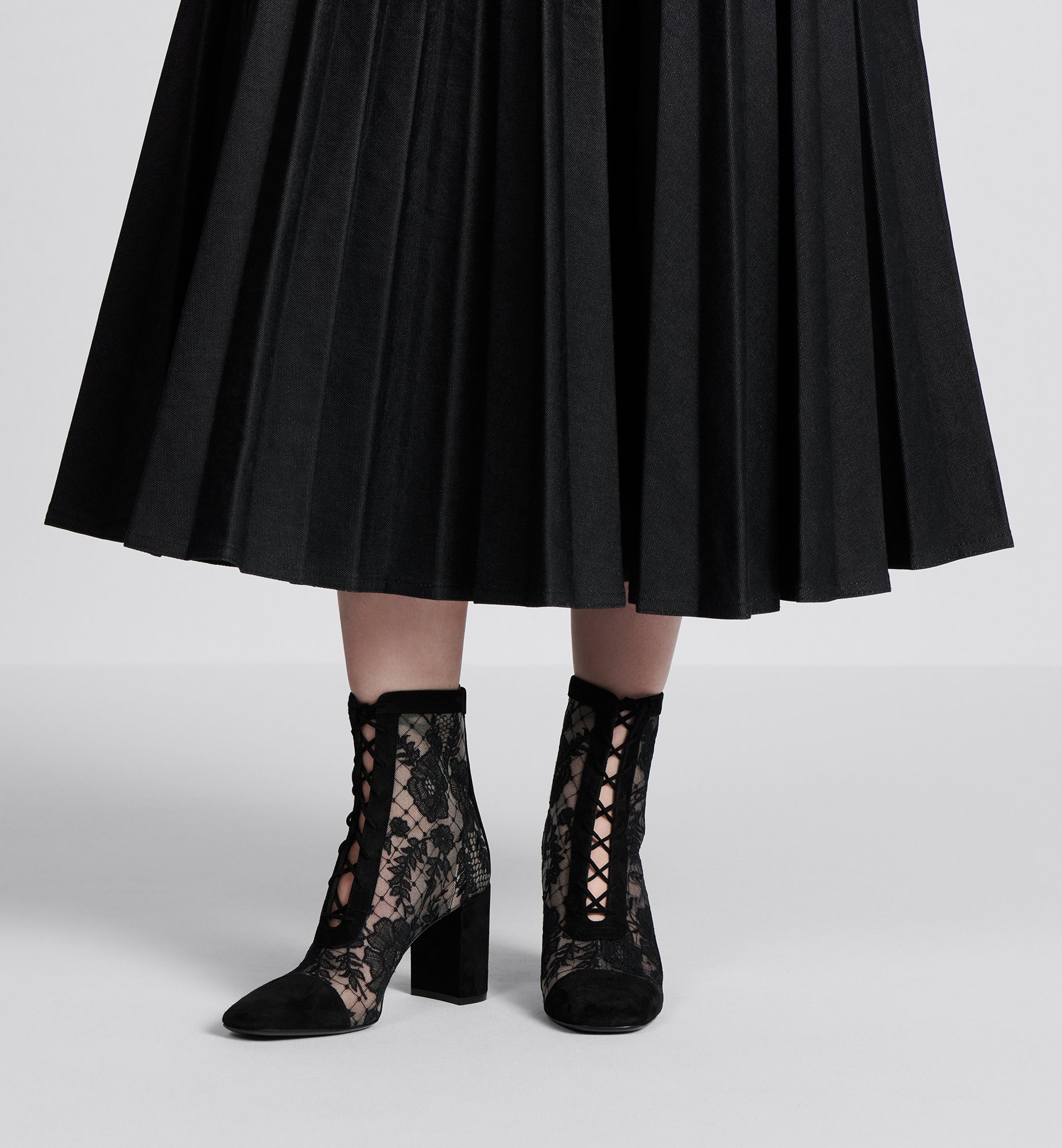 Naughtily-D Heeled Ankle Boot Transparent Mesh with Black Naughtily-D Heeled Ankle Boot Transparent Mesh with Black
