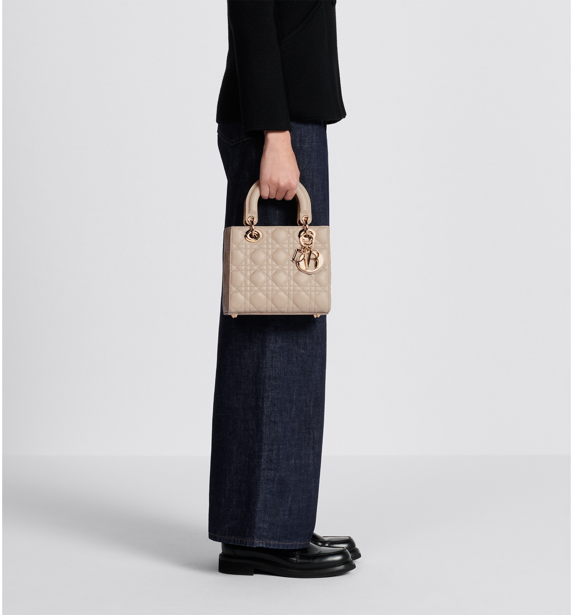 Small Lady Dior My ABCDior Bag Powder Beige Cannage Lambskin | DIOR