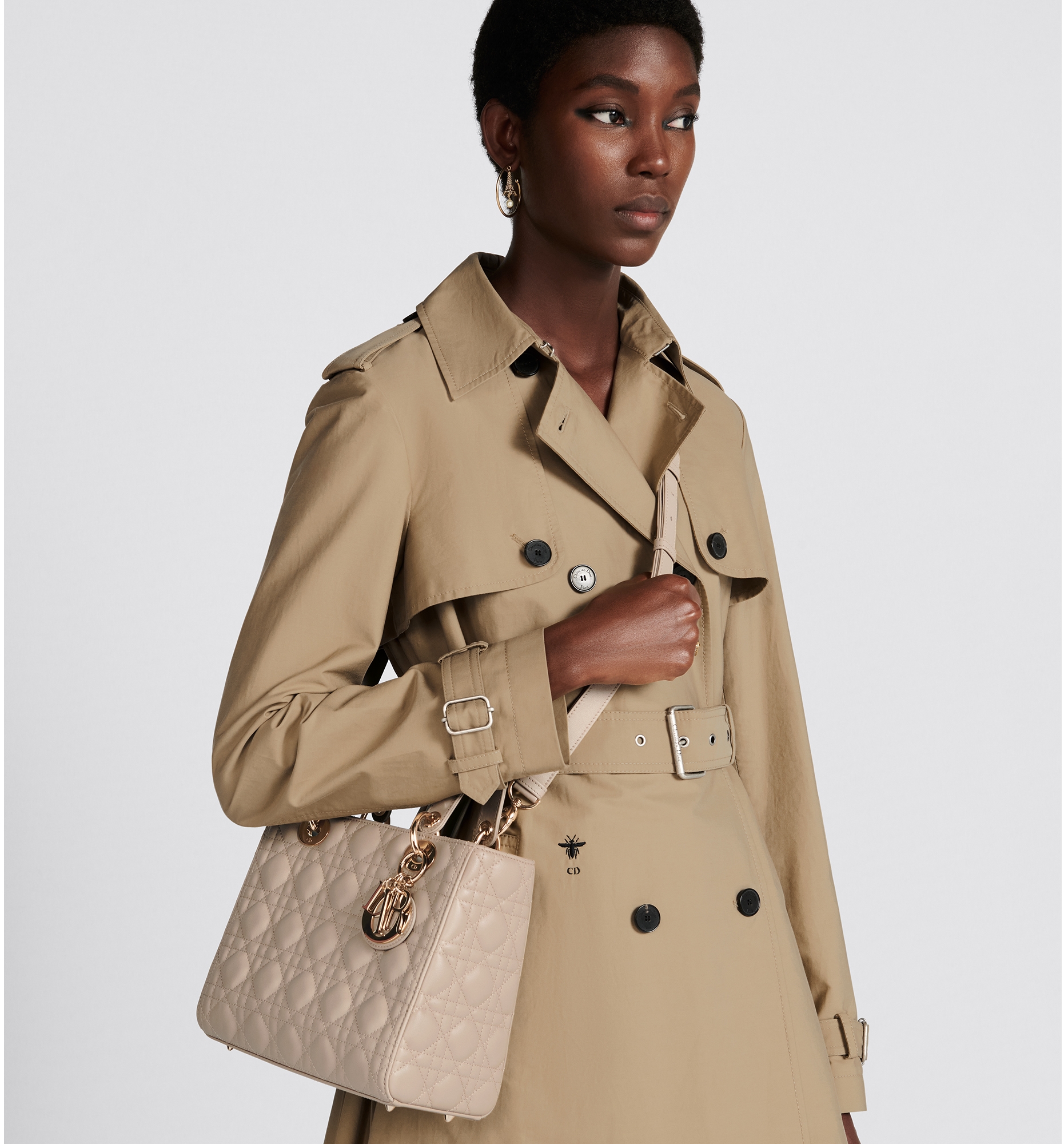 DIOR Medium Lady Dior Bag Powder Beige Cannage Lambskin Women