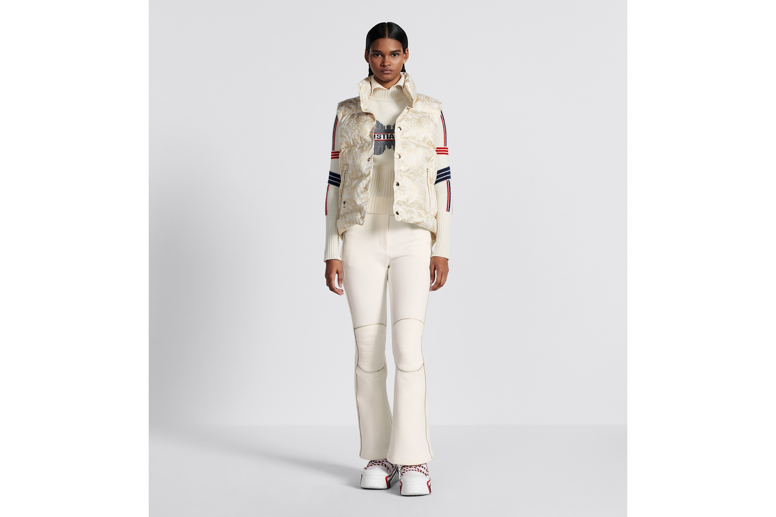 Look DiorAlps Flared Ski Pants White Technical Fabric E01
