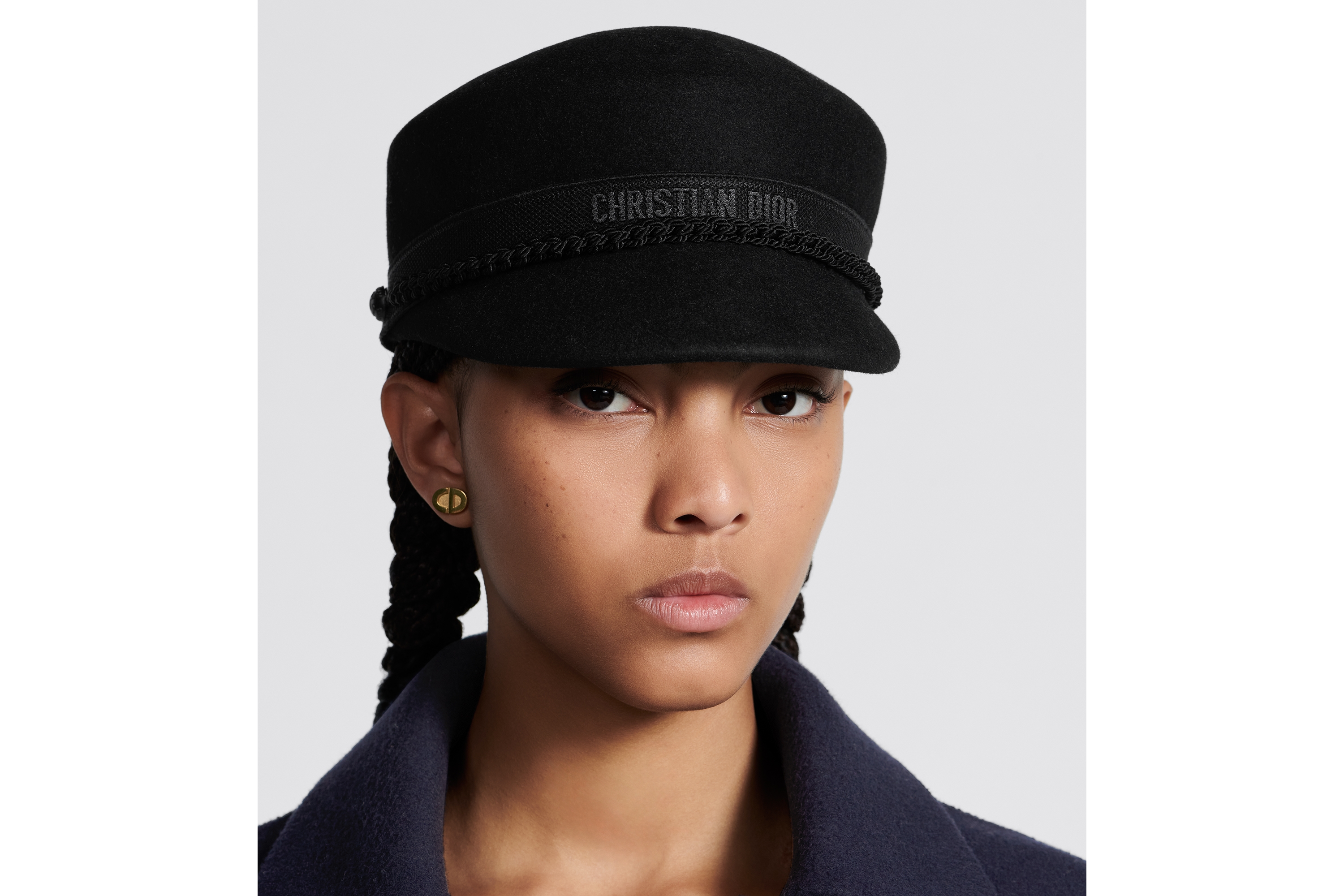 Look Dior Travel Cap Black Wool Felt E08