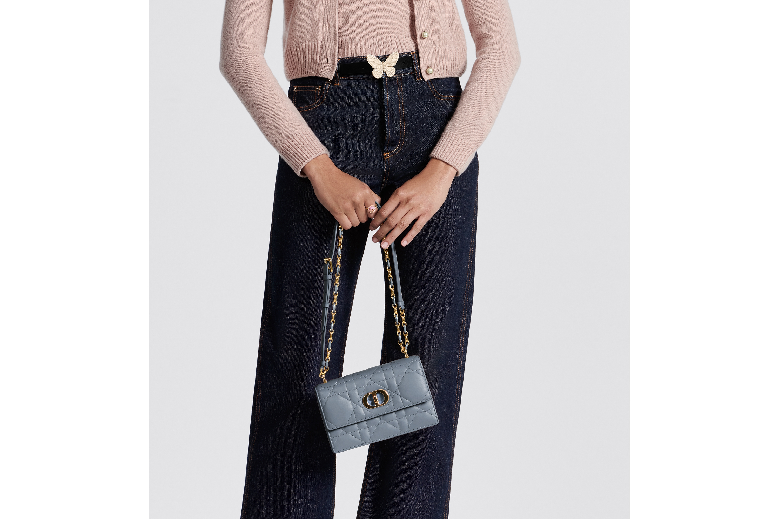 Miss Caro 미니 백 클라우드 블루 매크로까나쥬 양가죽 E15