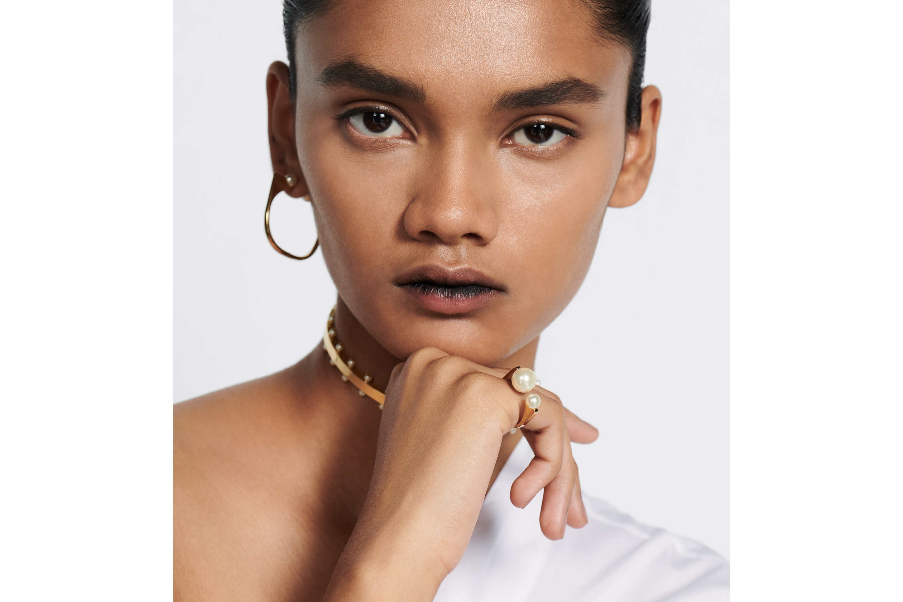 Dior Tribales New Look Ring Gold-Finish Metal and White Resin