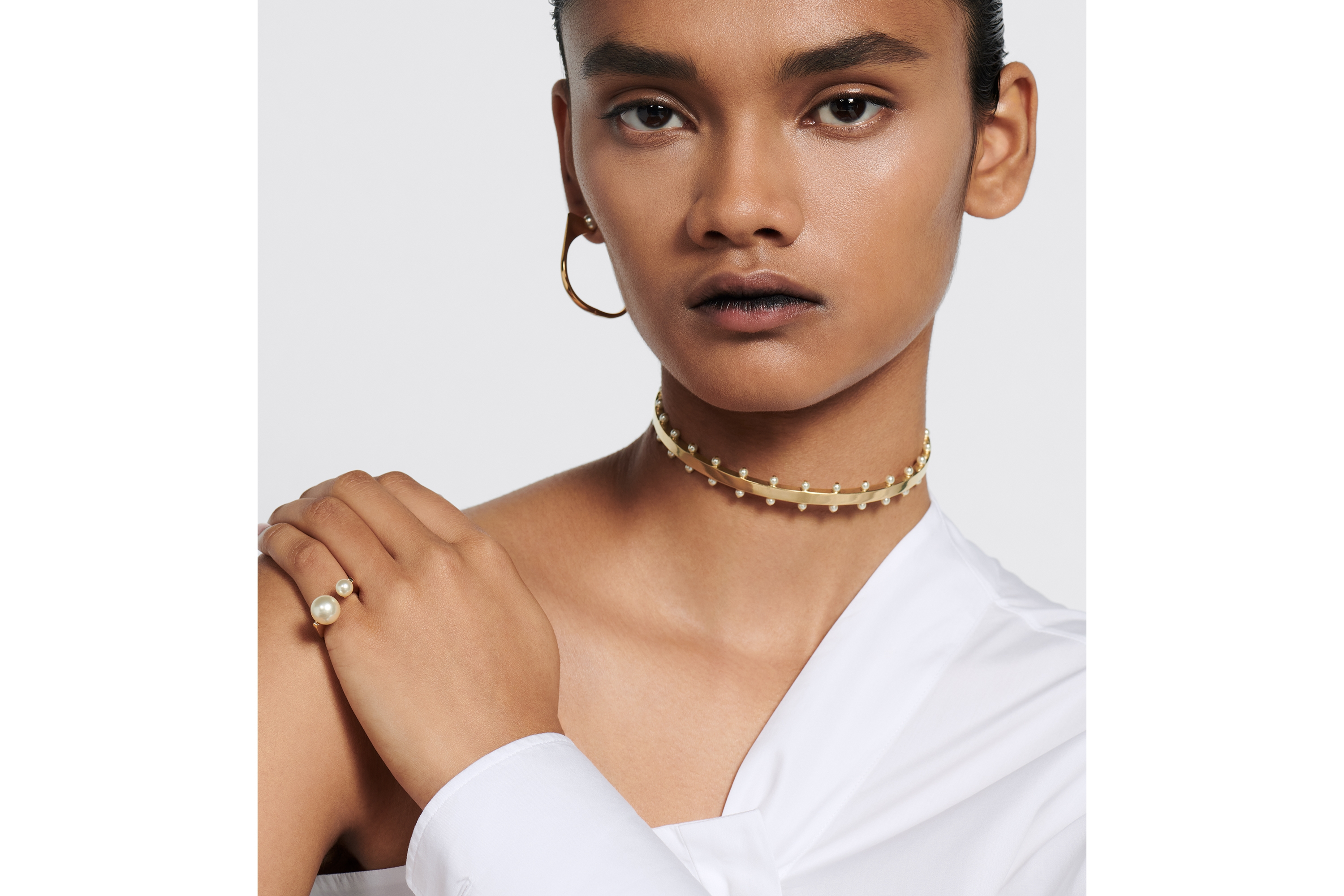 Dior Tribales New Look Ring Metall mit Gold-Finish und Kunstharzperlen ...