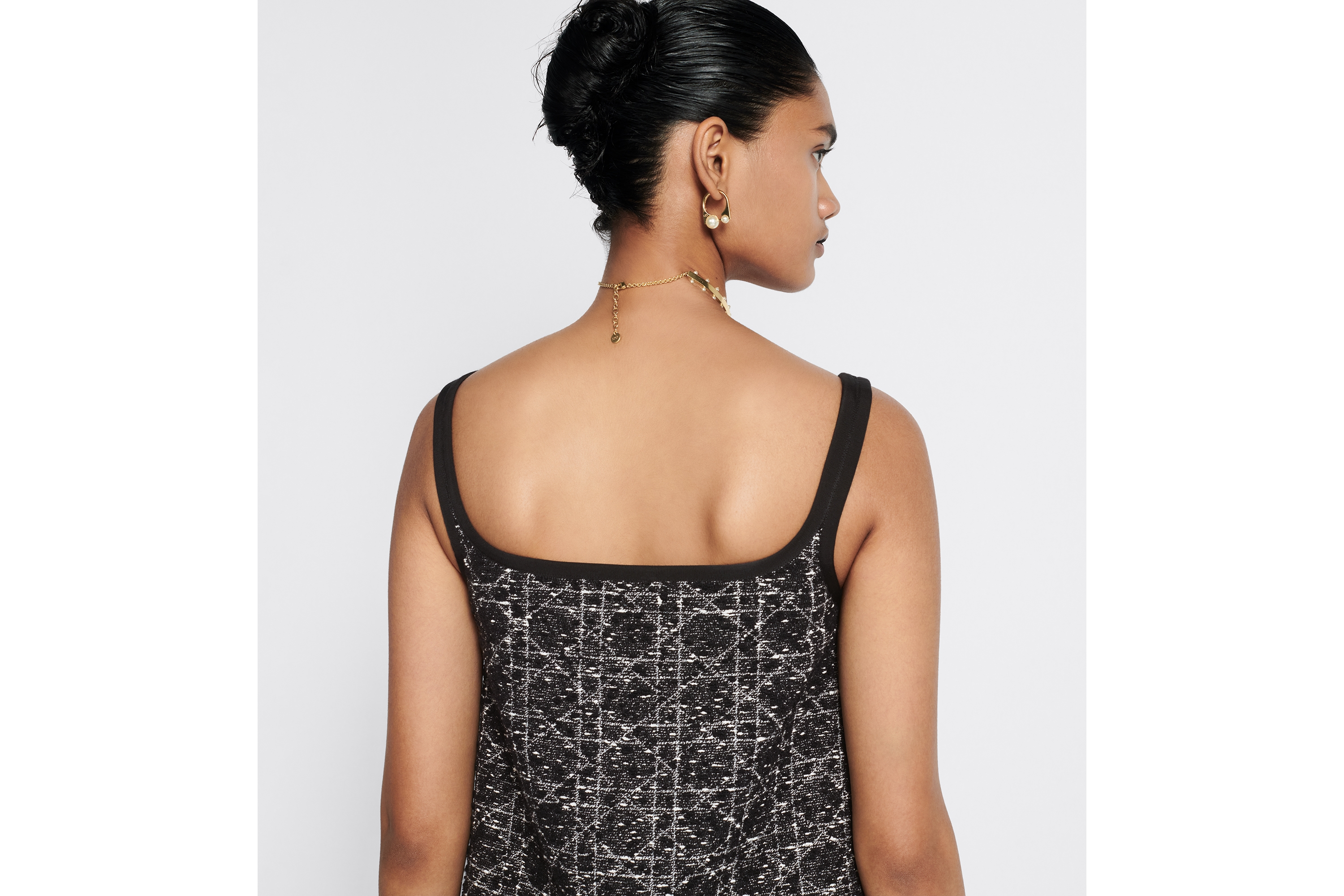 look_image_alt_prefix ショート フレアドレス マクロカナージュ コットンブレンド ツイード E06