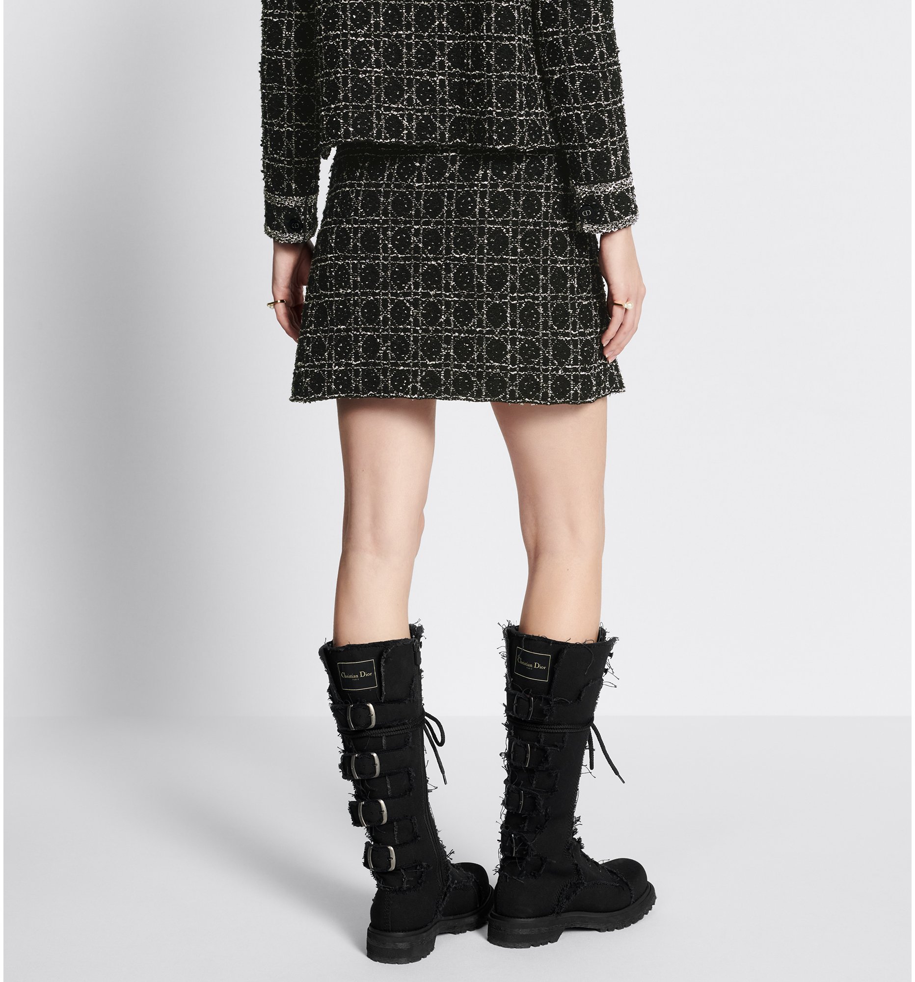 aria_look Macrocannage Flared Miniskirt