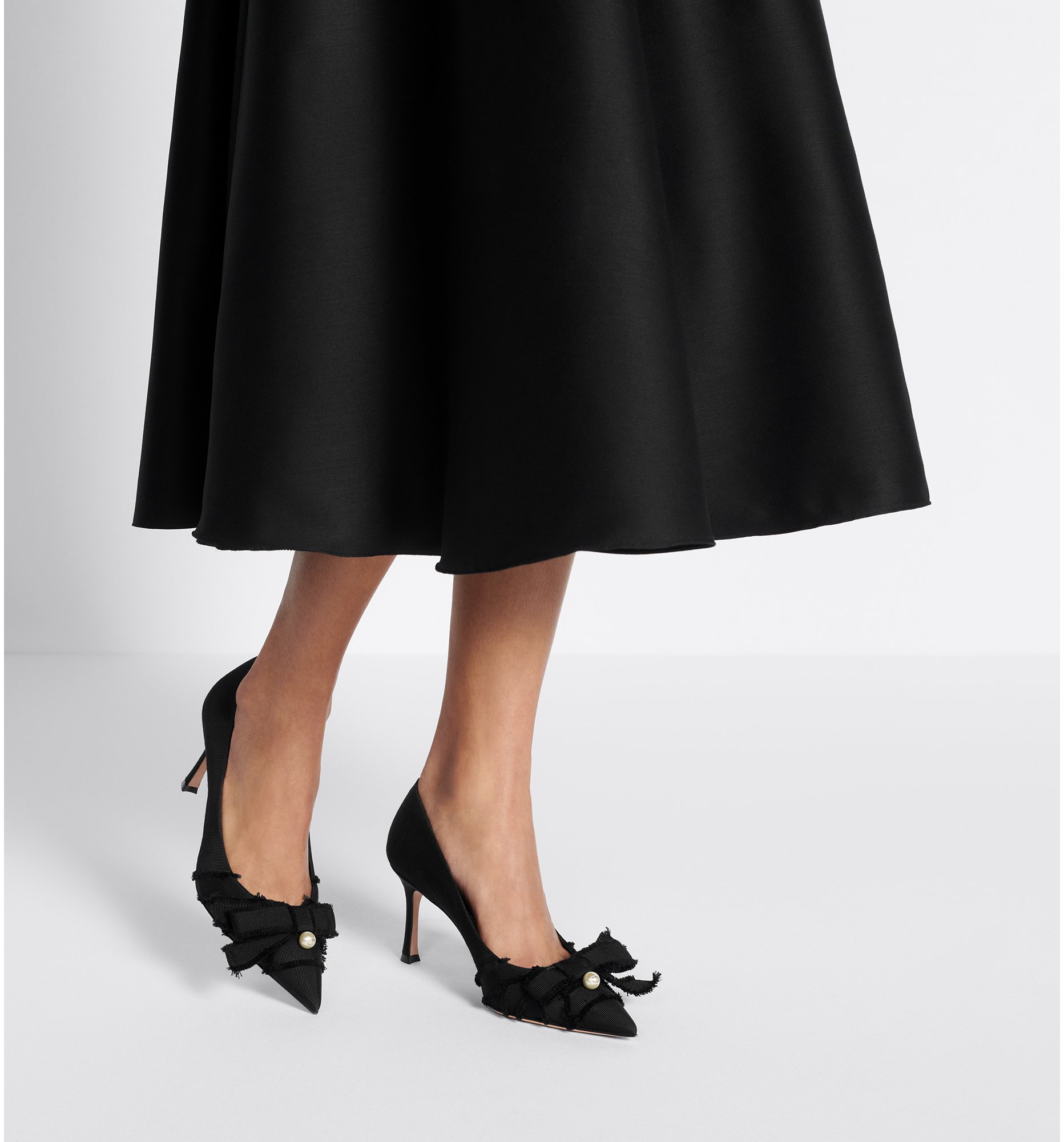 Adiorable Pump Black Fringed Grosgrain | DIOR