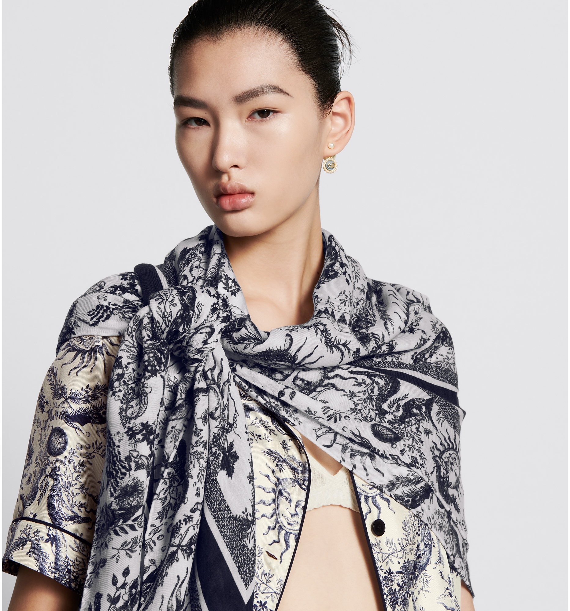 Diorトワル ドゥ ジュイ ソヴァージュ ウール 大判 ストール 超美品 ディオール トワル ドゥ ジュイ ソヴァージュ ウール 大判 ストール