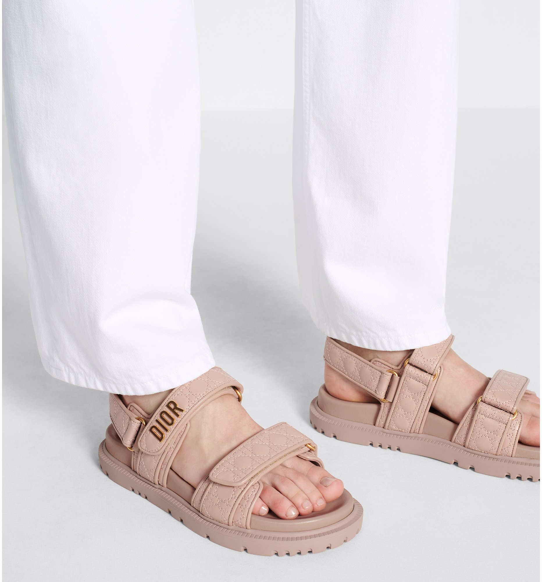 Dioract Sandal Nude Quilted Cannage Calfskin DIOR