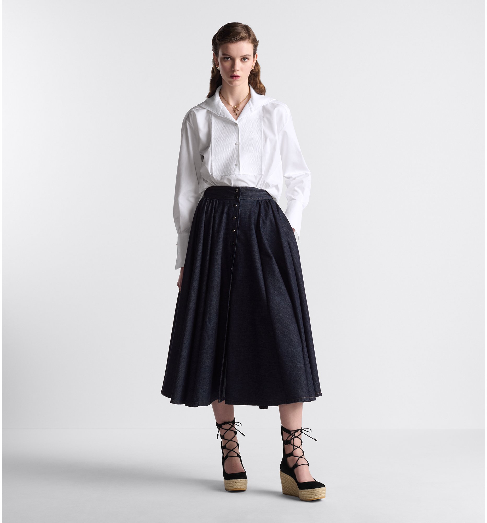 DIOR ディオール　DENIM COUTURE ミディスカート　デニム　36 DIOR ディオールDENIM COUTURE ミディスカートデニム36