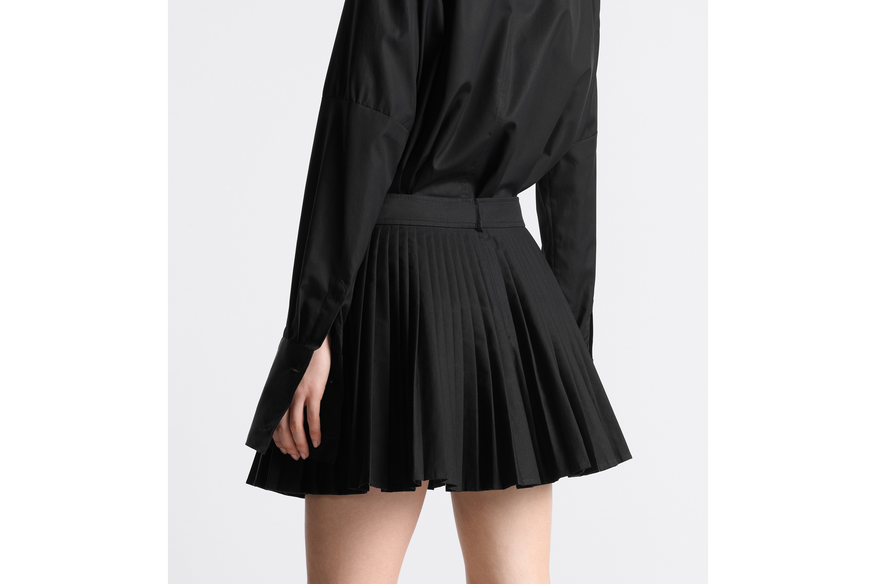 プリーツ ミニスカート コットンギャバジン E16