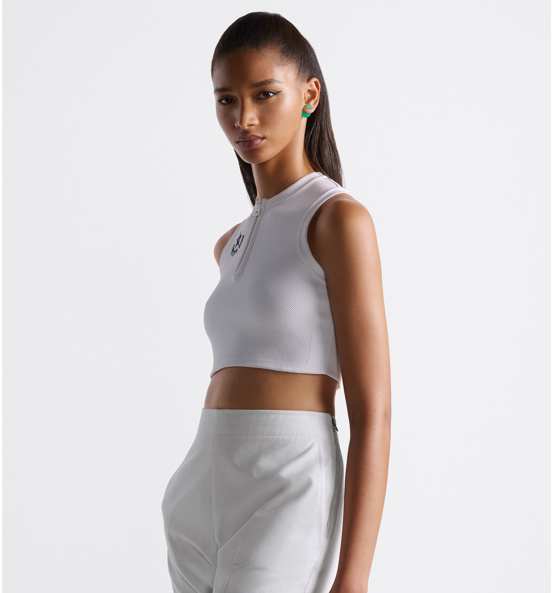 Camiseta corta Dioriviera sin mangas Punto tecnico blanco DIOR
