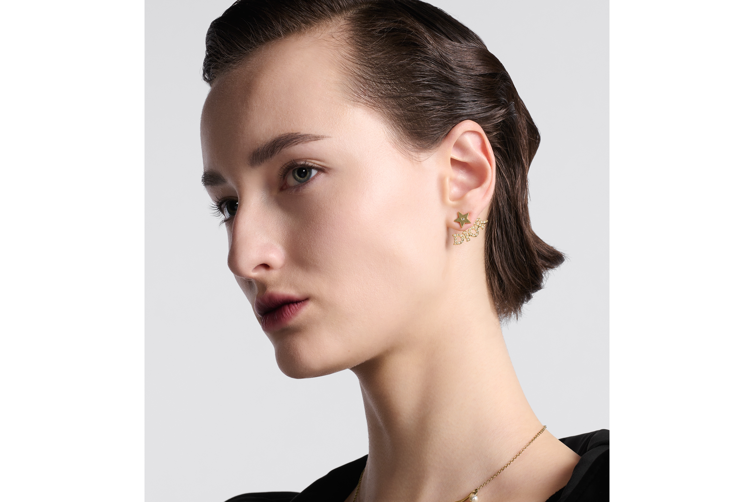 Look Boucles d'oreilles Dio(r)evolution Métal finition dorée et cristaux argentés E08