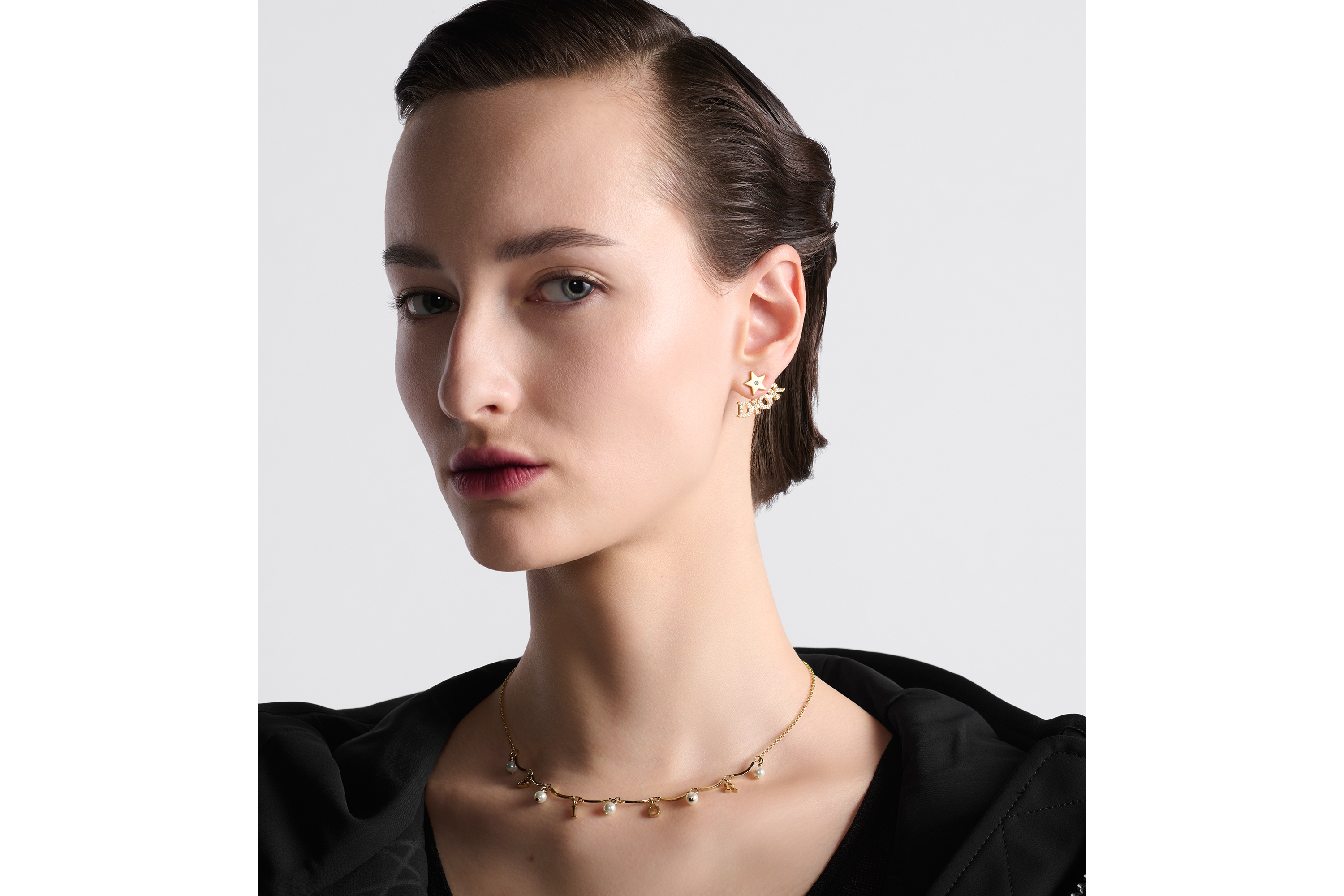 Look Boucles d'oreilles Dio(r)evolution Métal finition dorée et cristaux argentés E12