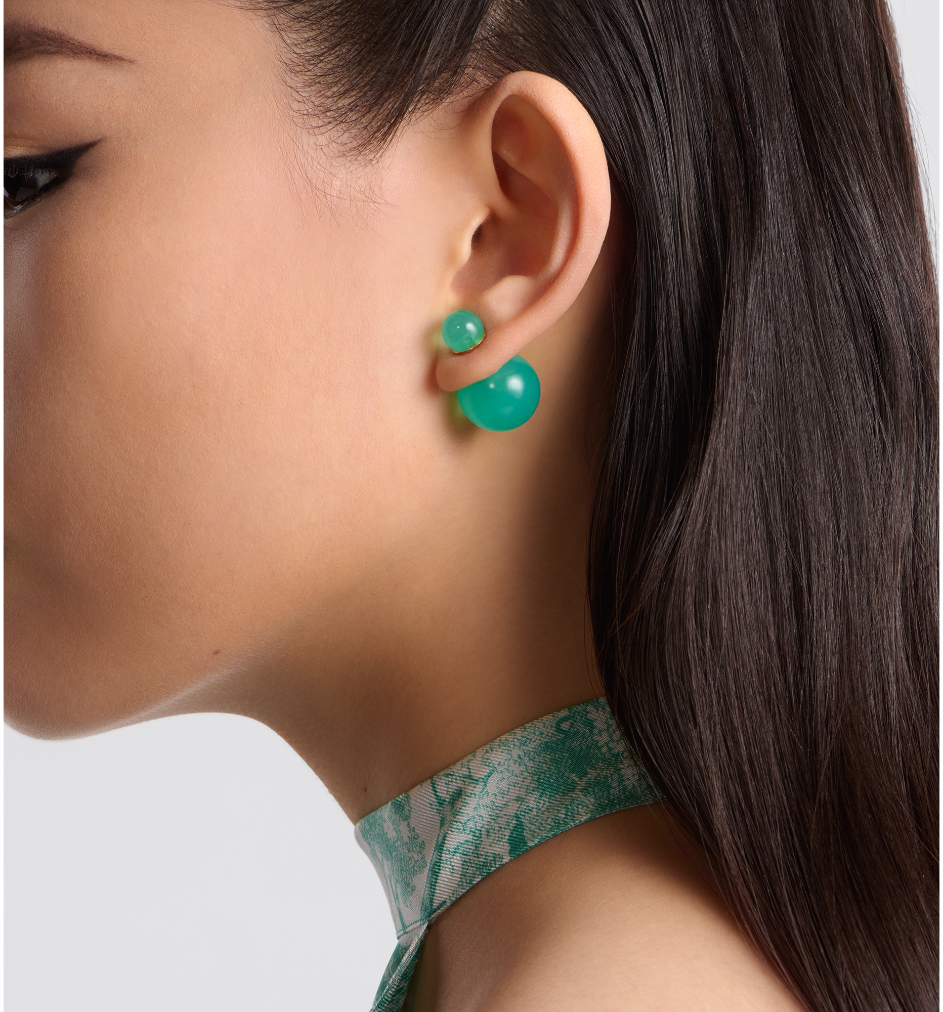 DIOR Dioriviera Dior Tribales Earrings Gold Finish Metal And Aquamarina Resin Pearls Women
