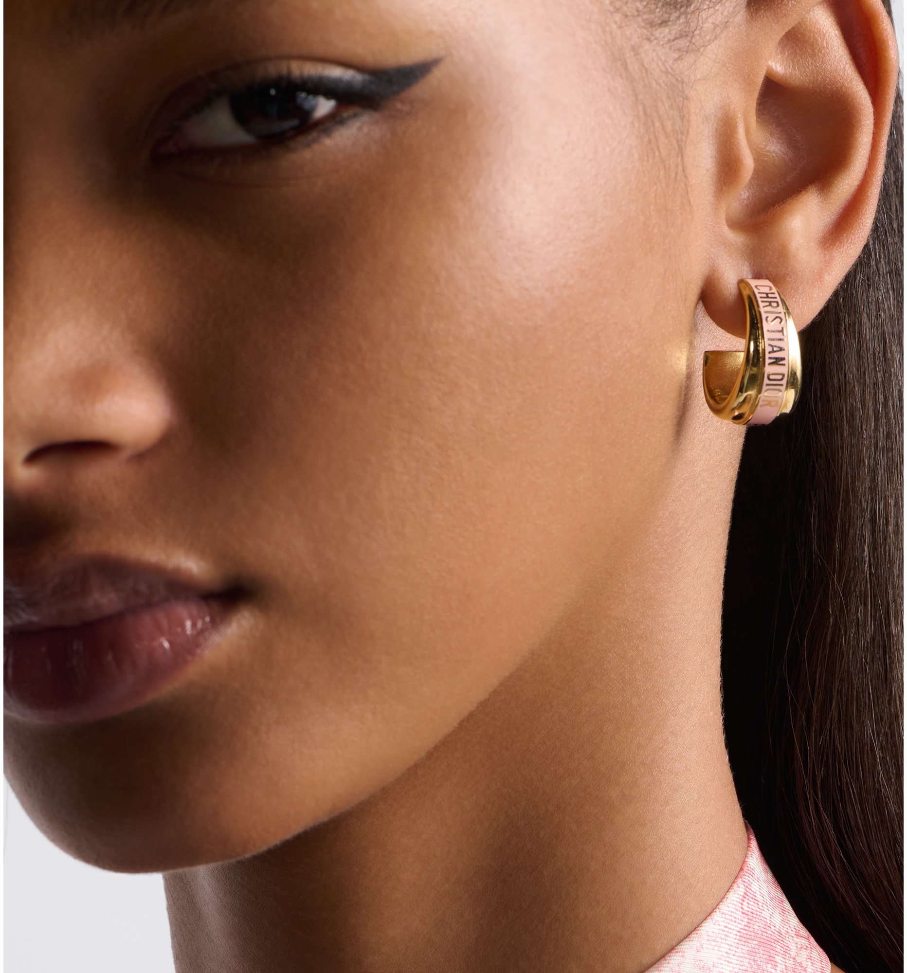 Dior Code Earrings Gold Finish Metal and Orange Acid Lacquer DIOR