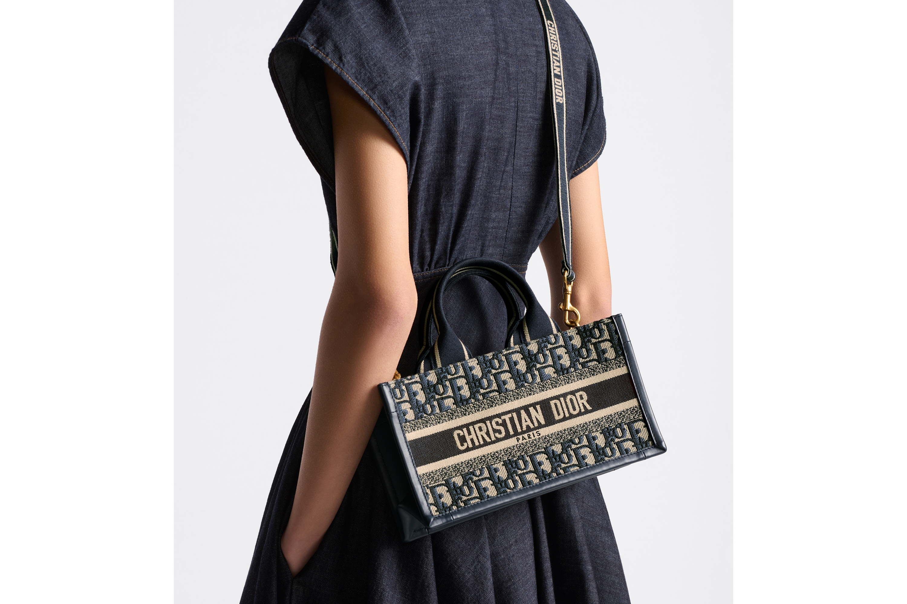 East-West Dior Book Tote with Strap