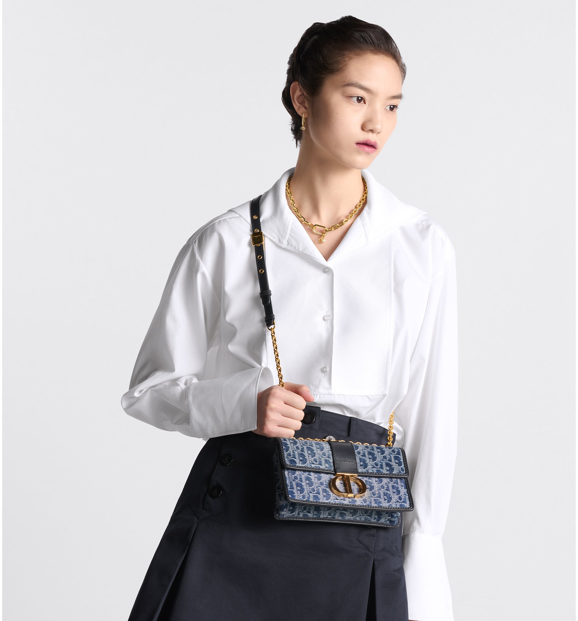 Dior 30 Montaigne Avenue East-West S2350UNKO ハンドバッグ 30 Montaigne Avenue East-West Double Carry Mini Bag Black