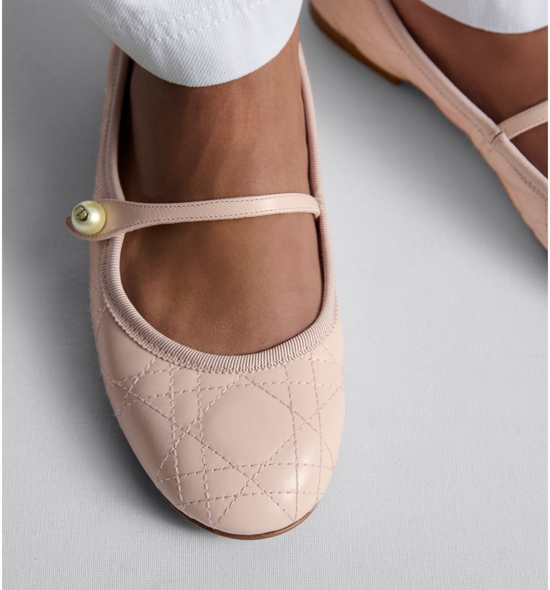 Dior Ballet Flat Rose Quartz Quilted Cannage Calfskin DIOR