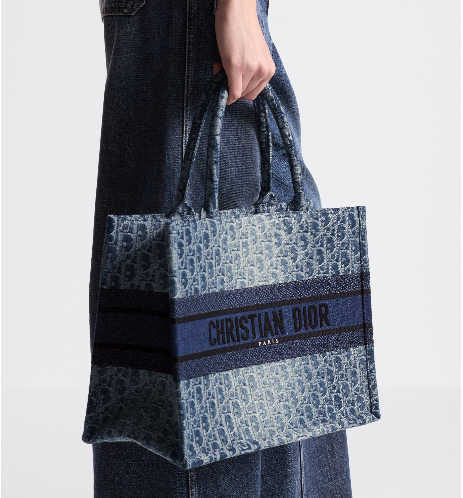 Christian dior oblique book tote bleu multicolor top