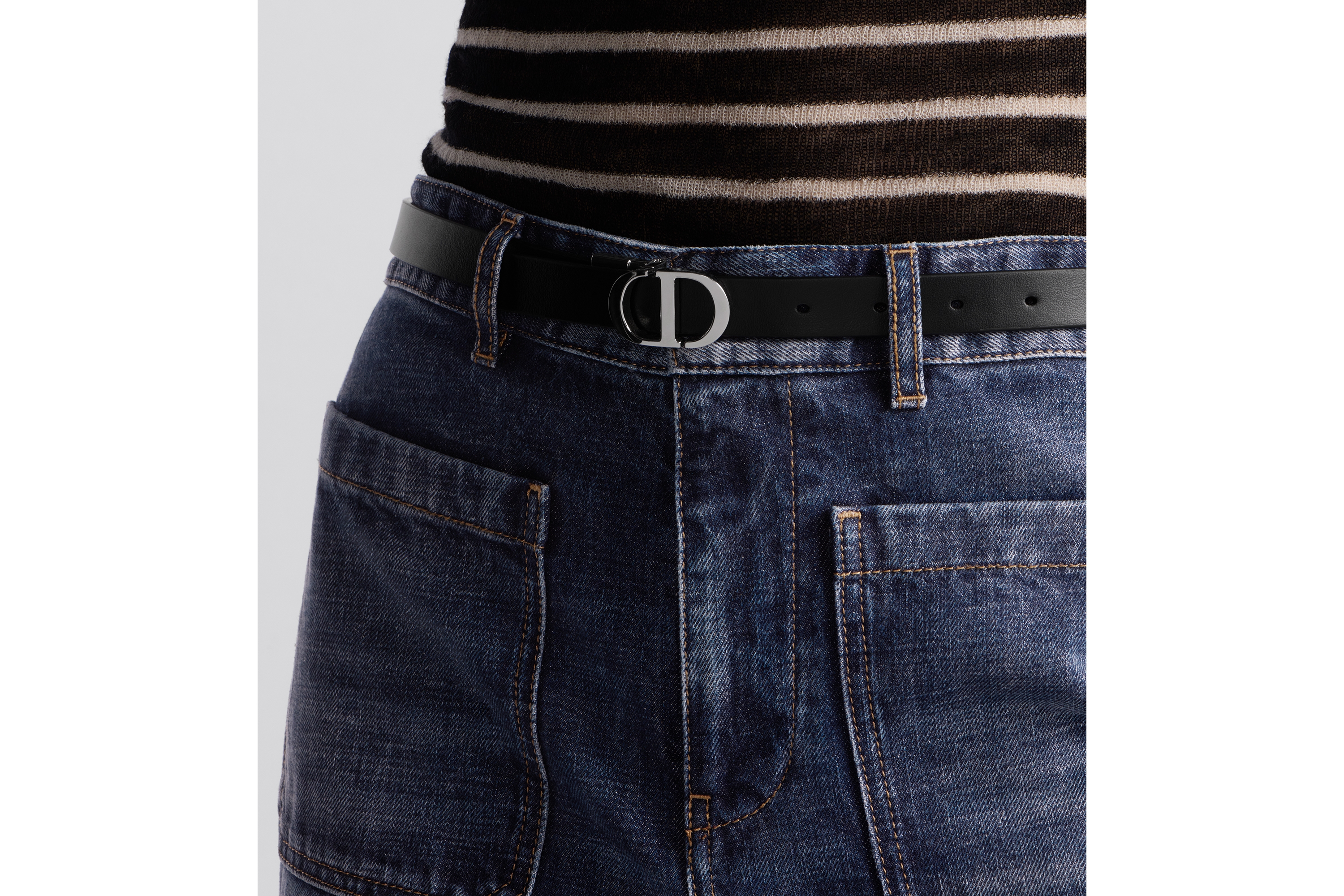 Look 30 Montaigne Reversible Belt Black and Latte Smooth Calfskin, 20 MM E17