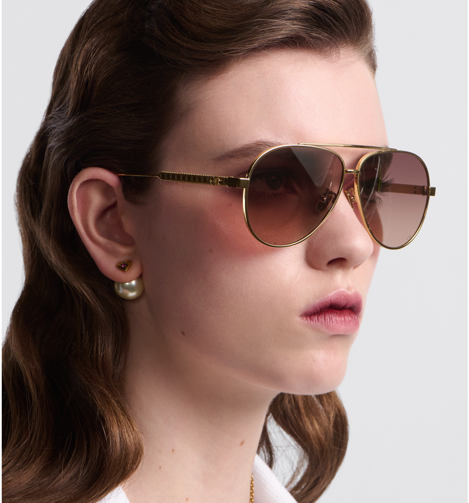 DIOR Diorcannage A1U Gradient Brown To Pink Pilot Sunglasses Women