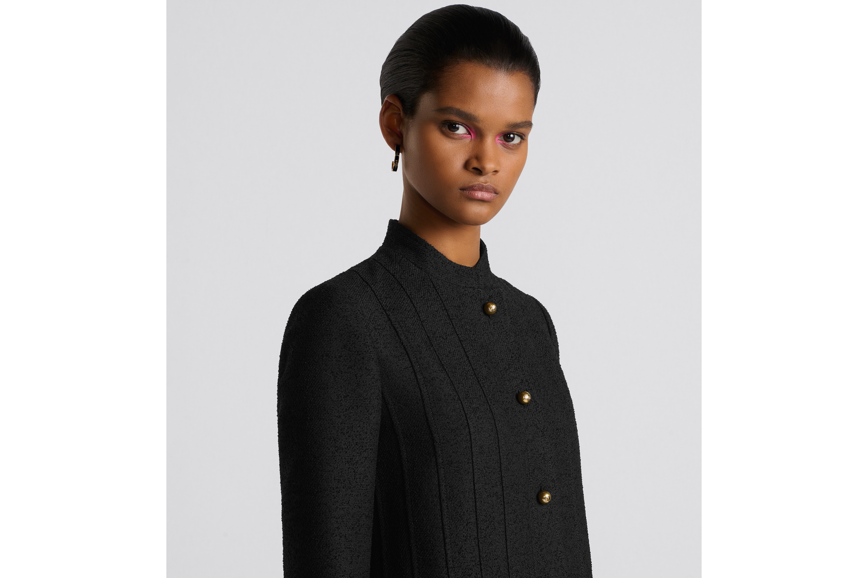 ペプラムジャケット バージンウール & コットン ブレンド ブークレ E05