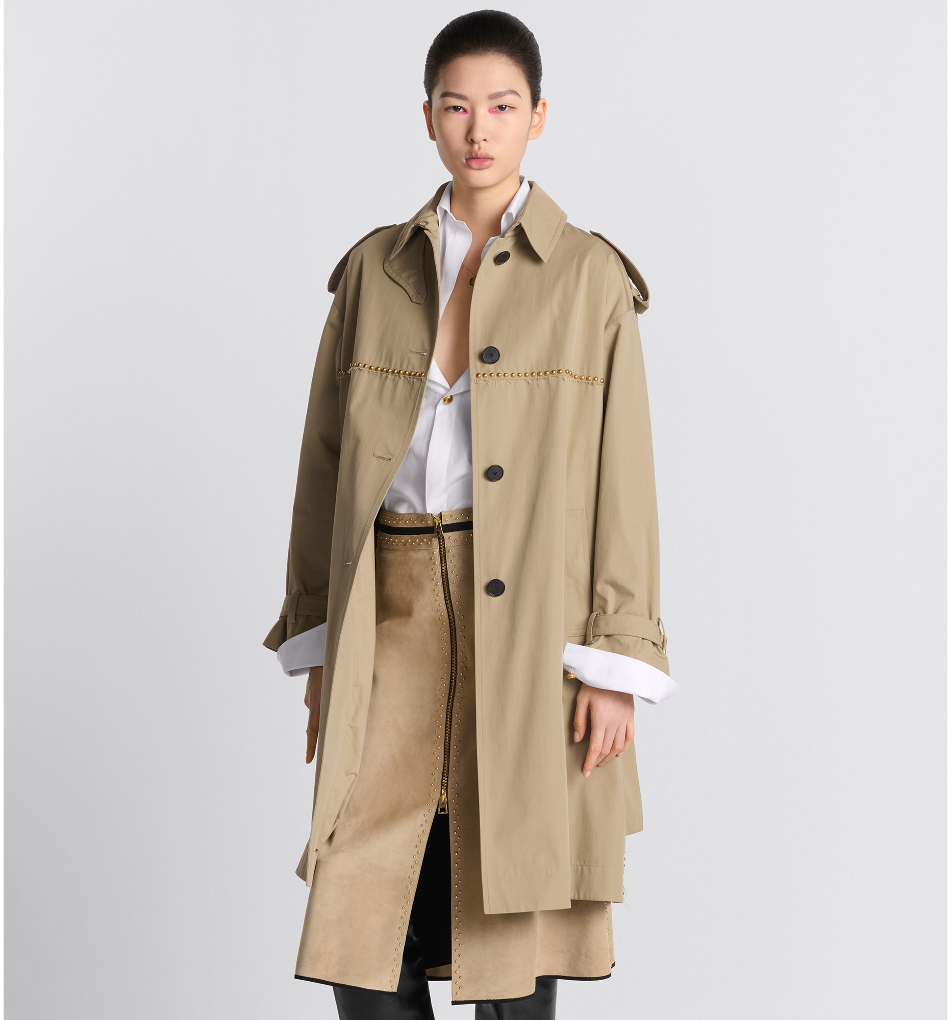 Embroidered trench coat deals