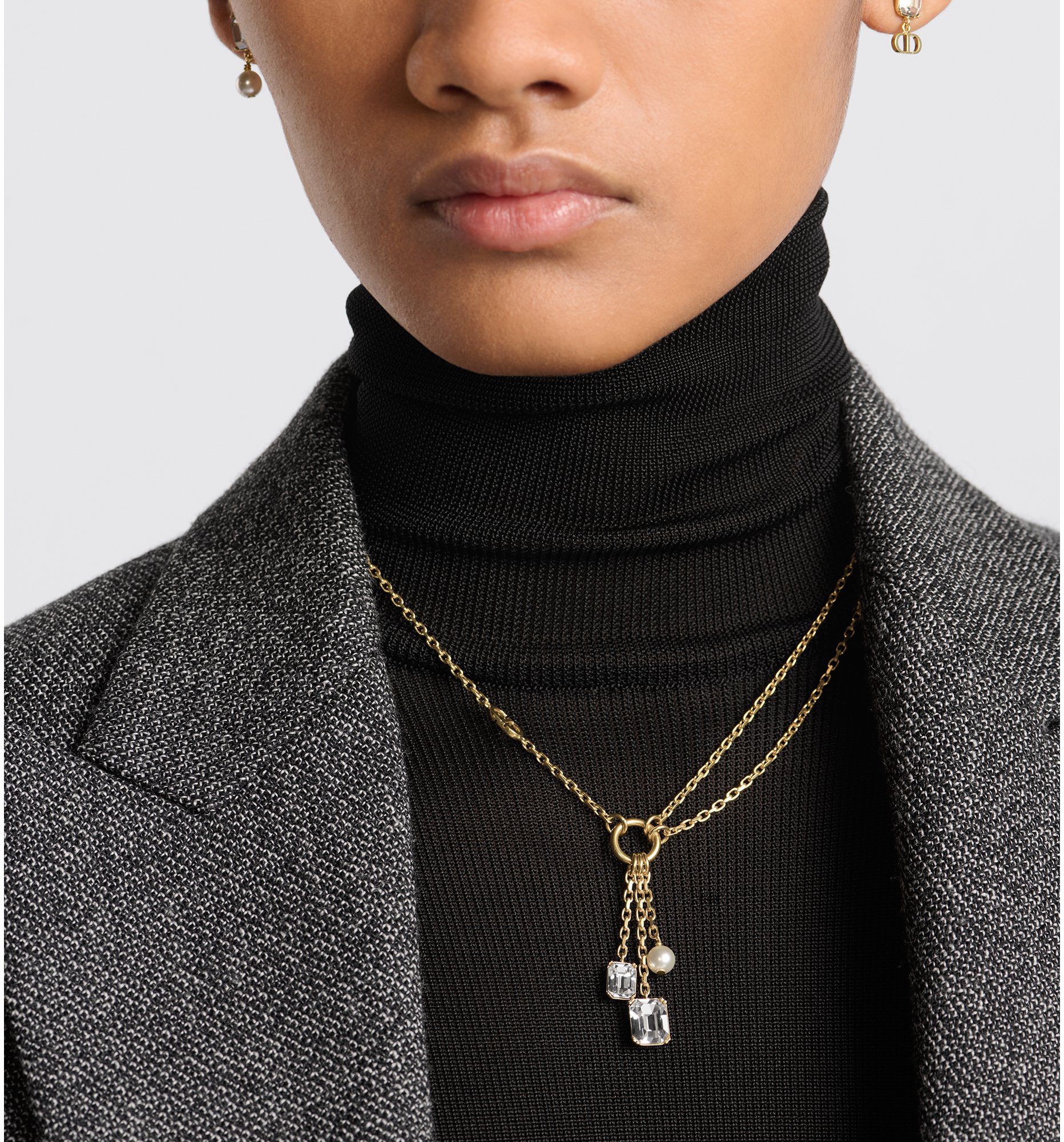 DIOR | Petit CD ネックレス メタル・レジンパール・クリスタル