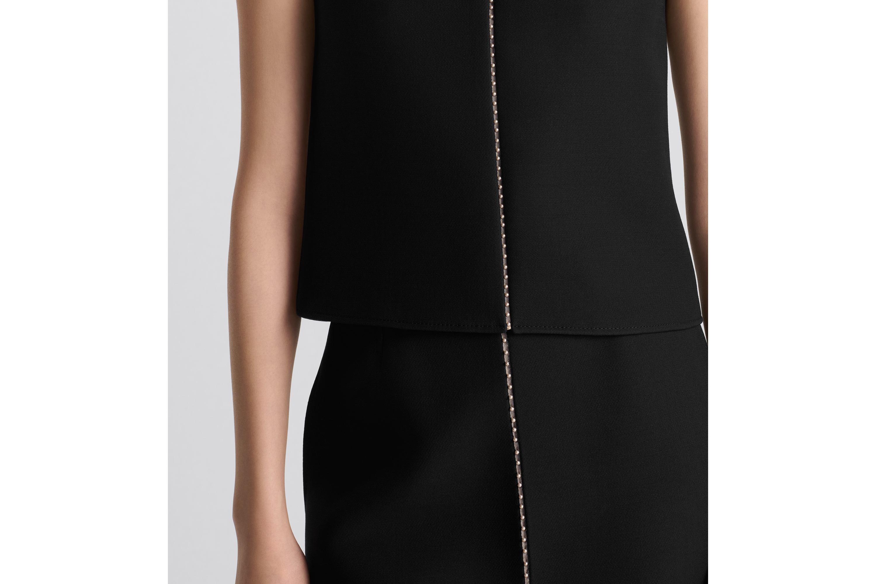 Maillot Femme EGI En Laine Et Soie Italien - Manches Courtes, Dentelle, Noir