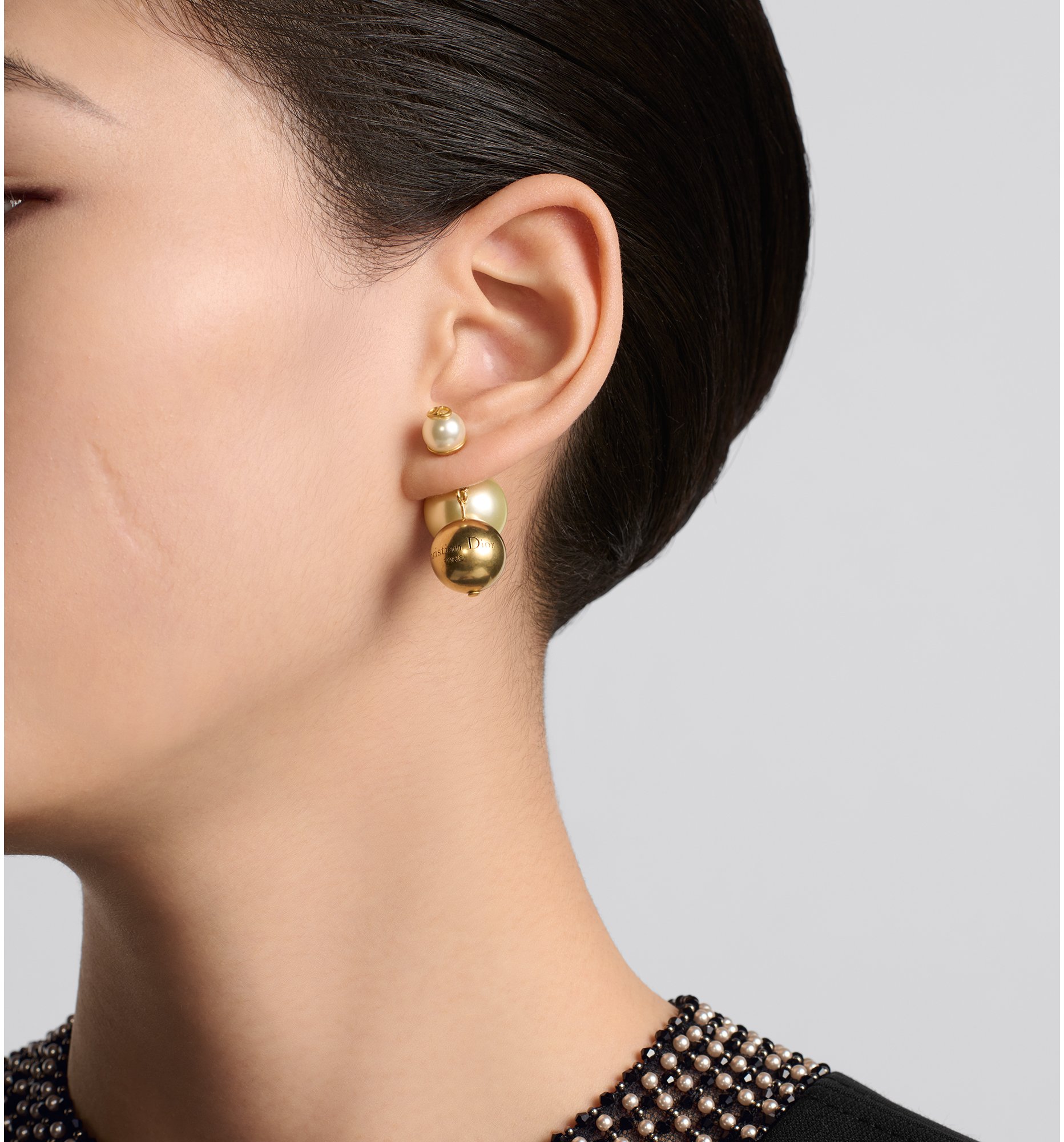 Dior double ball earrings clearance
