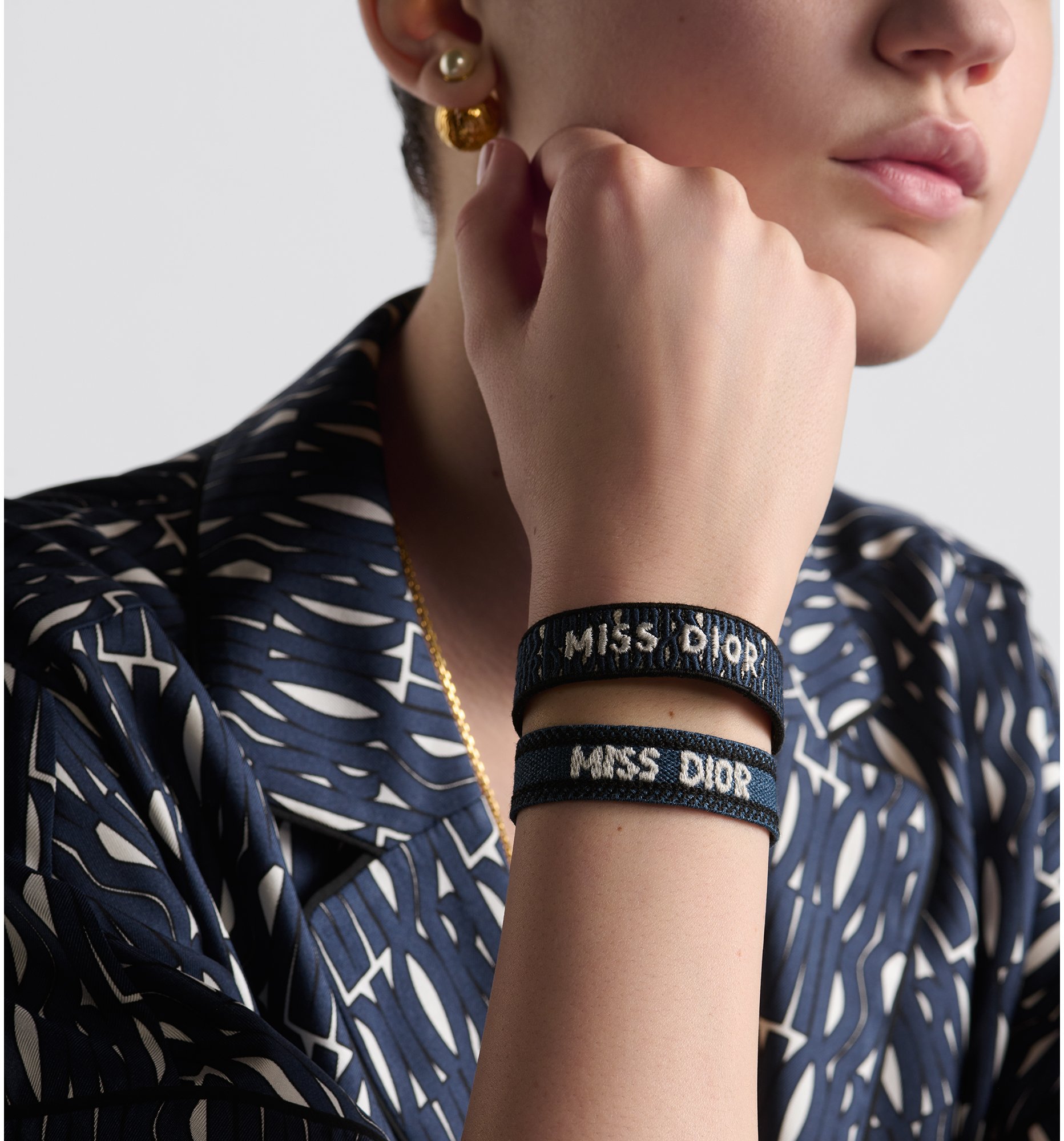 Miss Dior Bracelet Set Deep Blue Miss Dior Allover Cotton DIOR