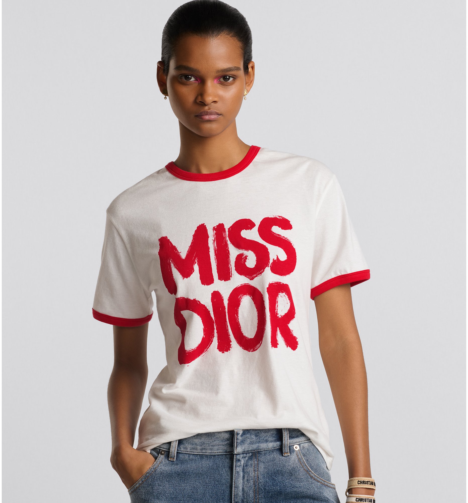 DIOR | Tシャツ Miss Dior Graffiti コットン & リネン ジャージー
