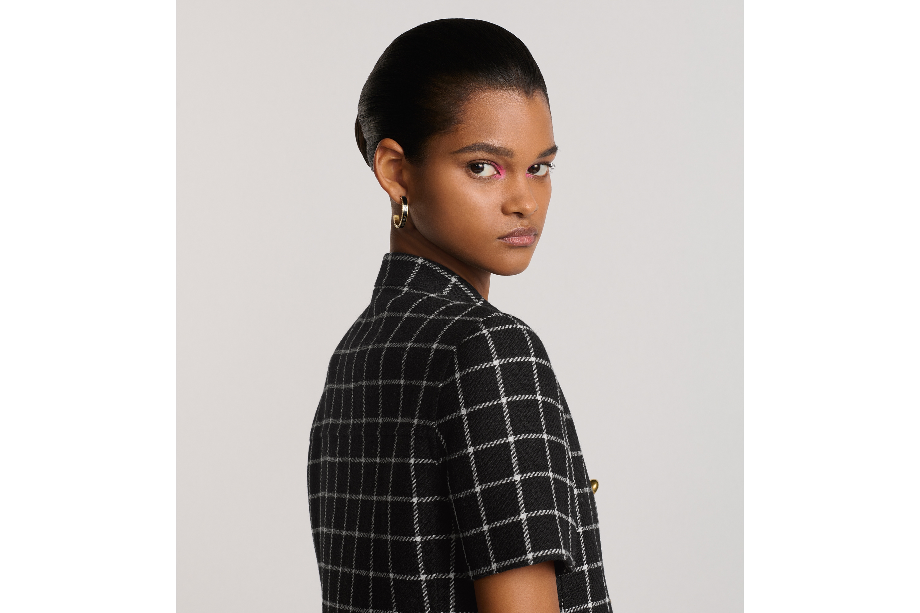 Kurzärmlige Jacke Doppelreihige Check&amp;#39;n&amp;#39;Dior Doubleface-Schurwolle in ...