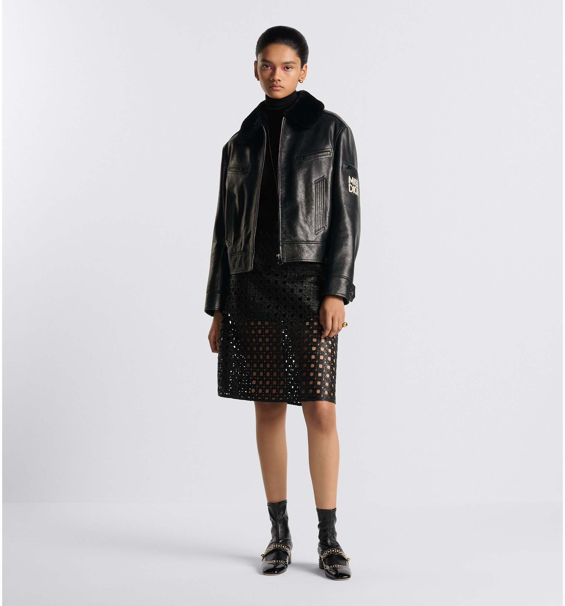 aria_look Cannage 藤格紋圖案半截裙 aria_frontView