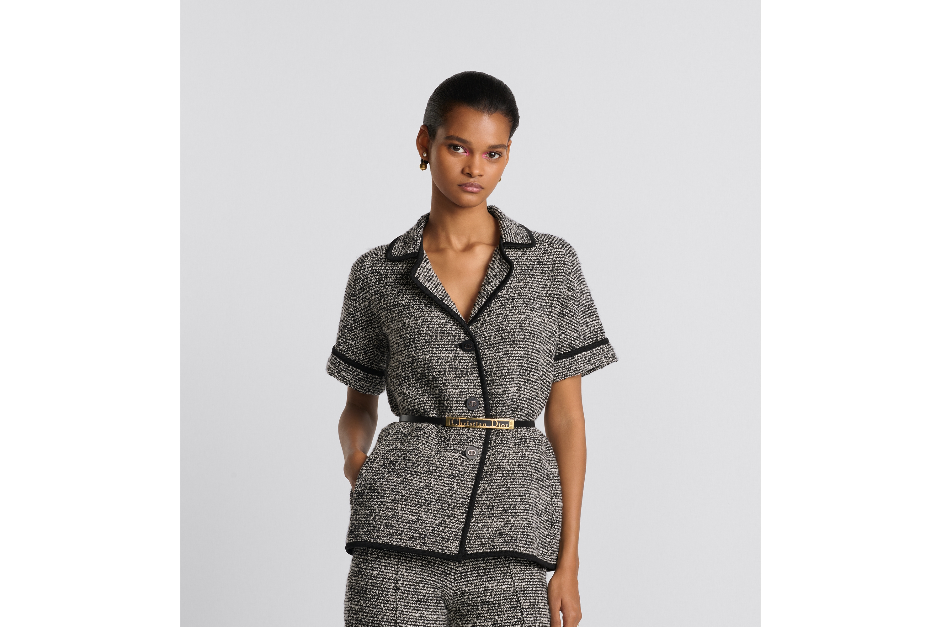 Short-Sleeved Belted Jacket