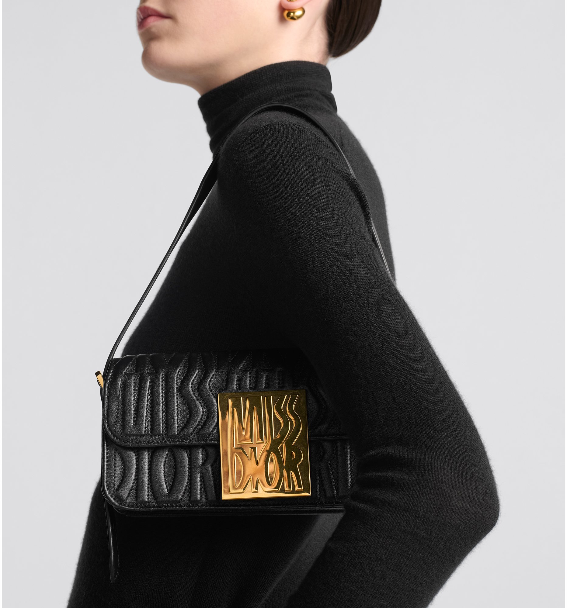 DIOR Miss Dior Flap Bag Black Quilted Miss Dior Allover Calfskin Women