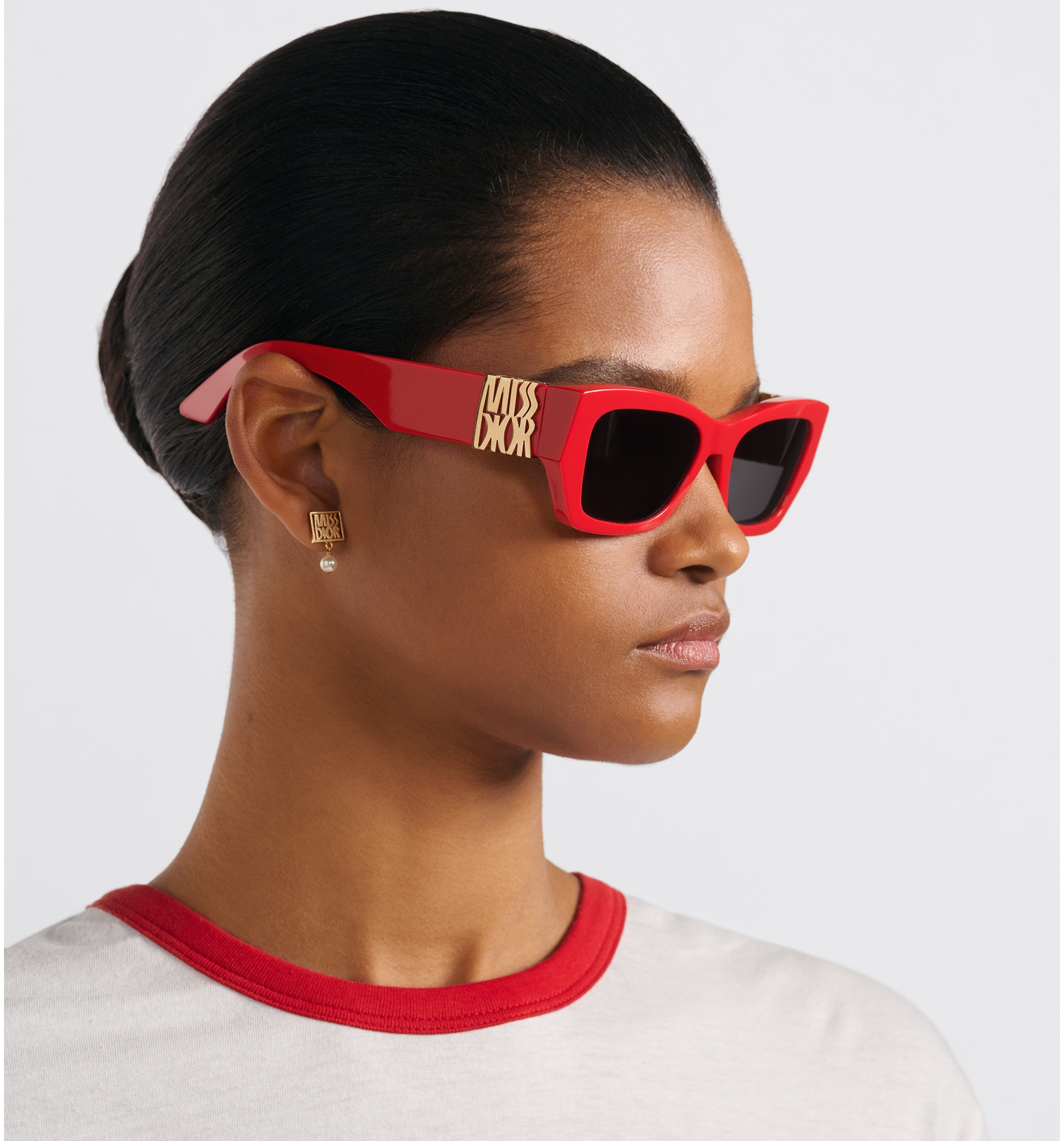 MissDior S1I Red Rectangular Sunglasses DIOR