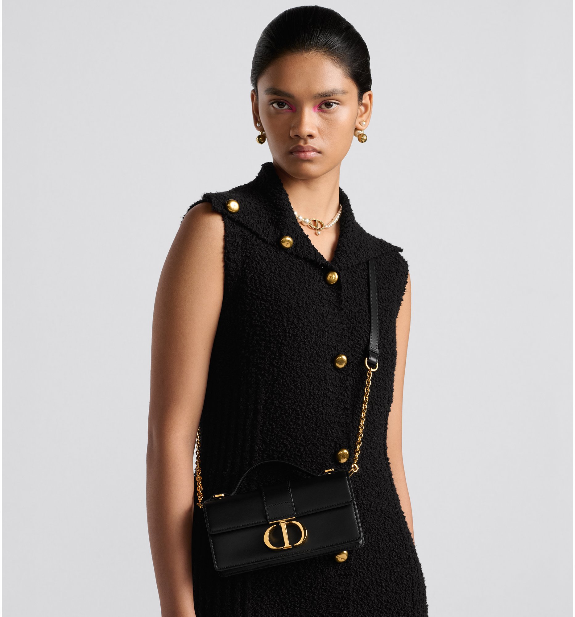 Miss Montaigne Mini Bag Black Smooth Calfskin DIOR