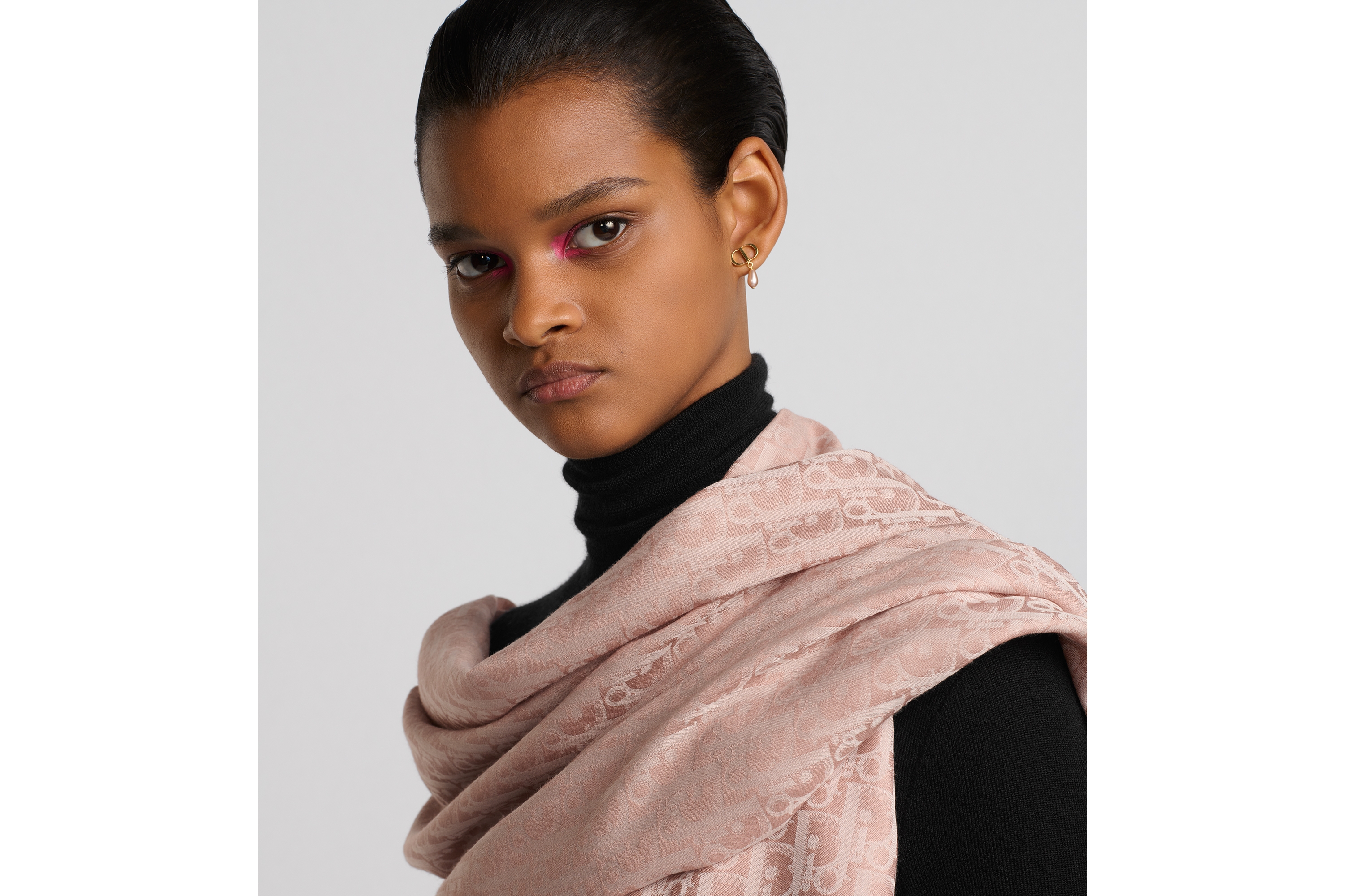 Look Dior Oblique Stole Rose des Vents Cotton, Wool and Silk E12